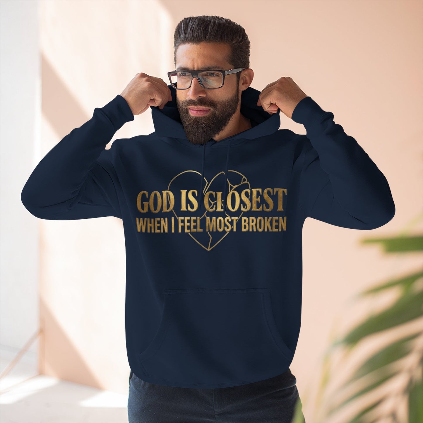 God Is Closest Broken Heart Hoodie — Inspirational Christian Sweatshirt