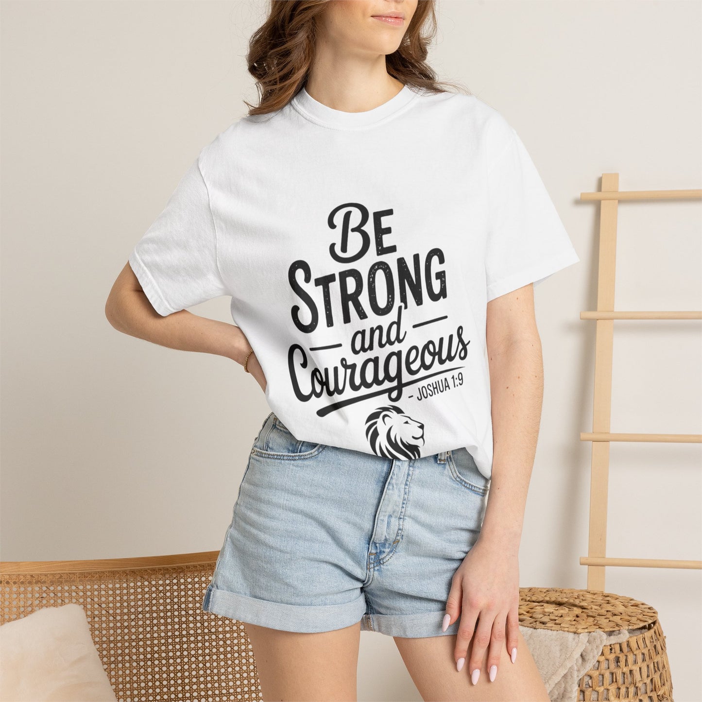 Be Strong and Courageous T-Shirt — Inspirational Christian Scripture Tee (Joshua 1:9)