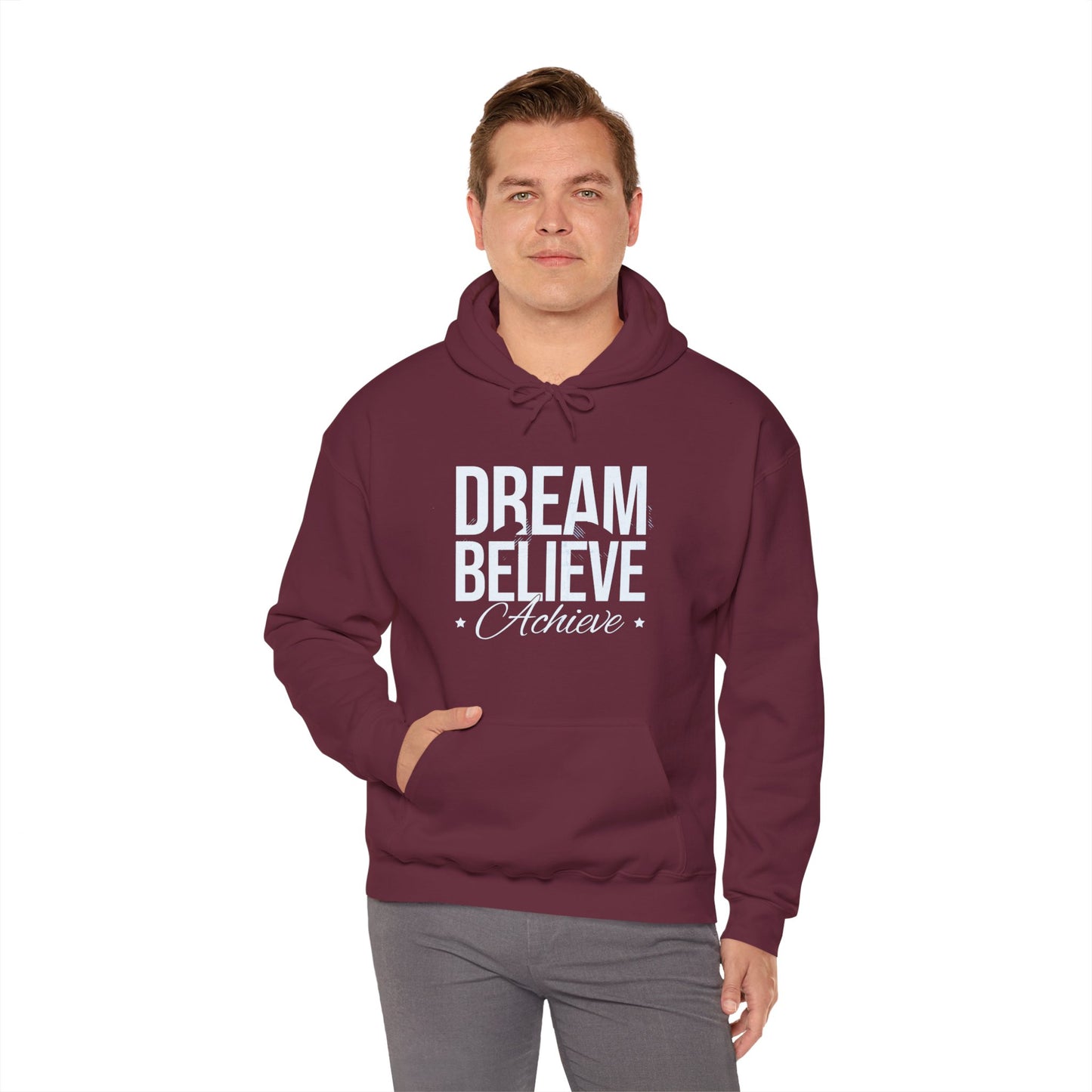 Dream Believe Achieve Hoodie — Motivational Pullover for Goal-Getters