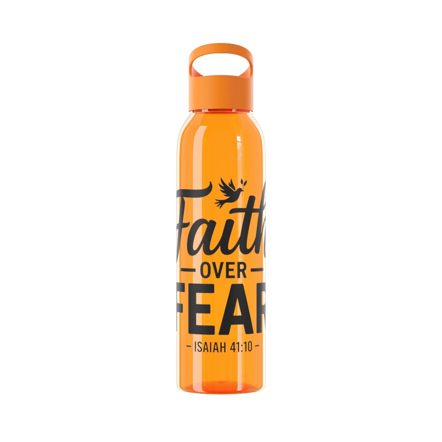 Faith Over Fear Water Bottle — Inspirational Isaiah 41:10 Stainless Bottle