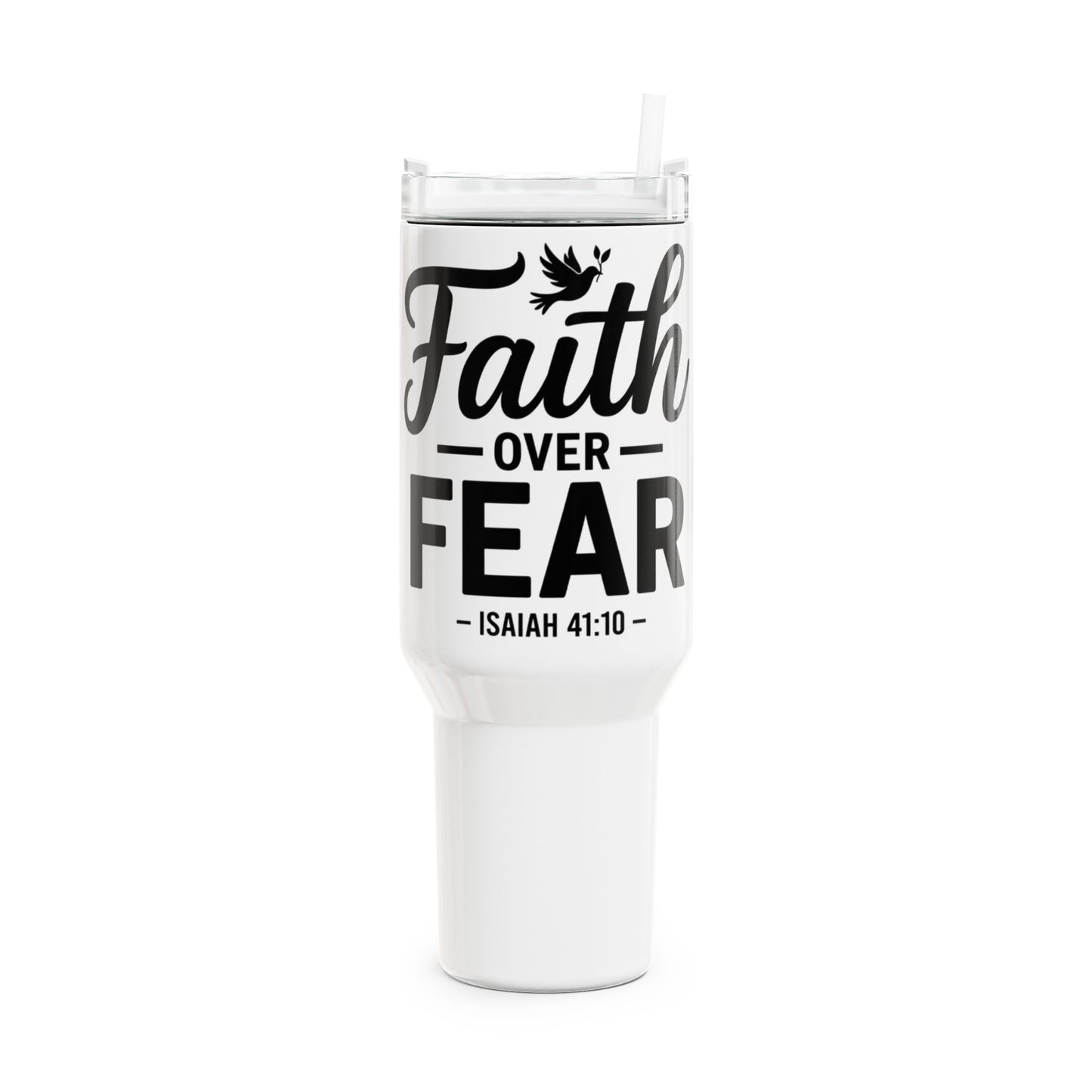 Faith Over Fear 40oz Tumbler – Isaiah 41:10 Inspirational Travel Cup