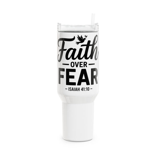 Faith Over Fear 40oz Tumbler – Isaiah 41:10 Inspirational Travel Cup