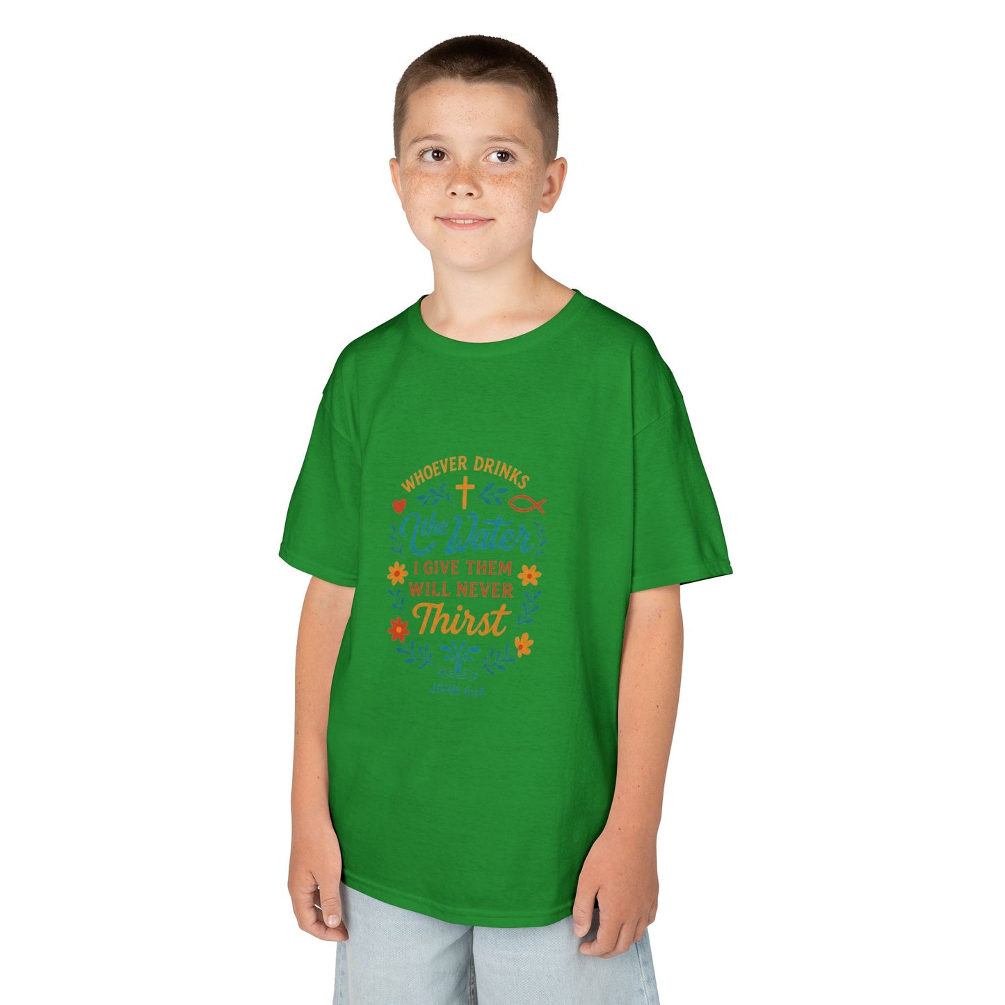 Kids Tee — "Blessed & Hydrated" Christian Faith Graphic Shirt