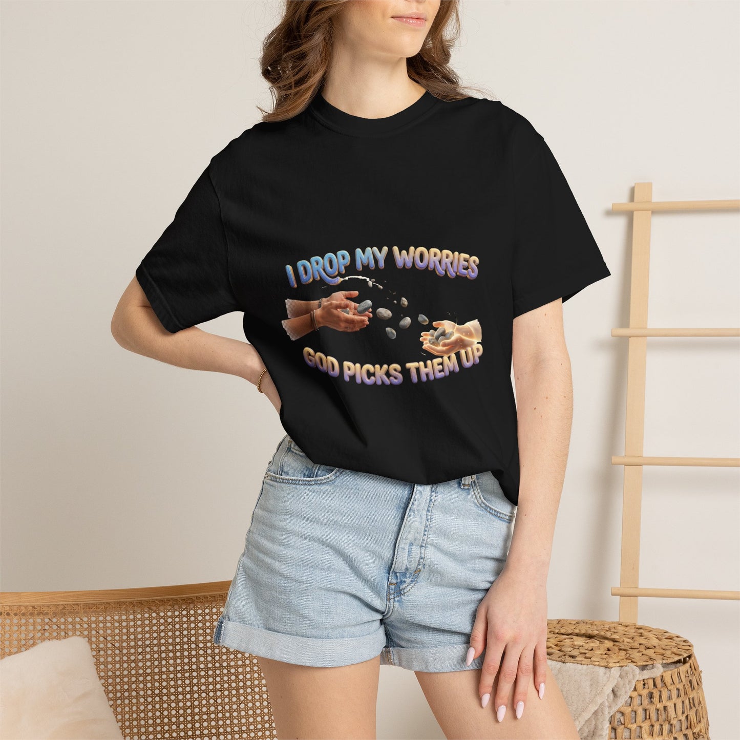 I Drop My Worries T-Shirt — Faith-Inspired Christian Graphic Tee