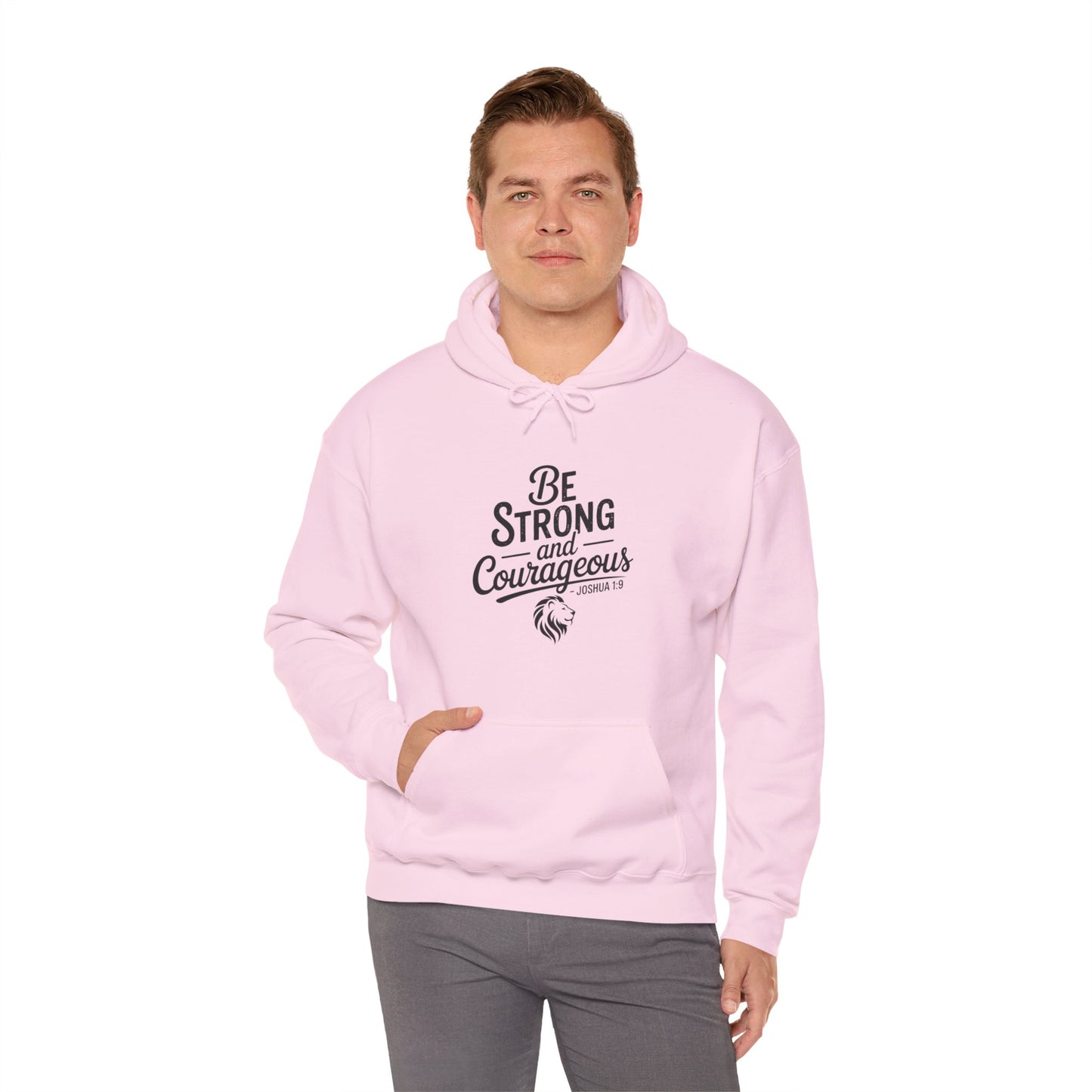 Be Strong and Courageous Hoodie – Inspirational Christian Scripture Sweatshirt