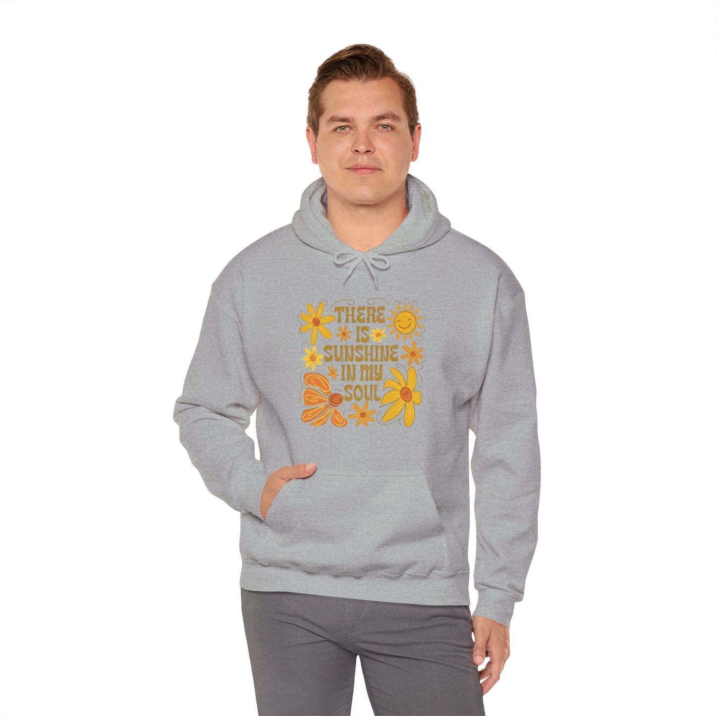 There Is Sunshine In My Soul Hoodie — Retro Floral Positive Quote Sweatshirt