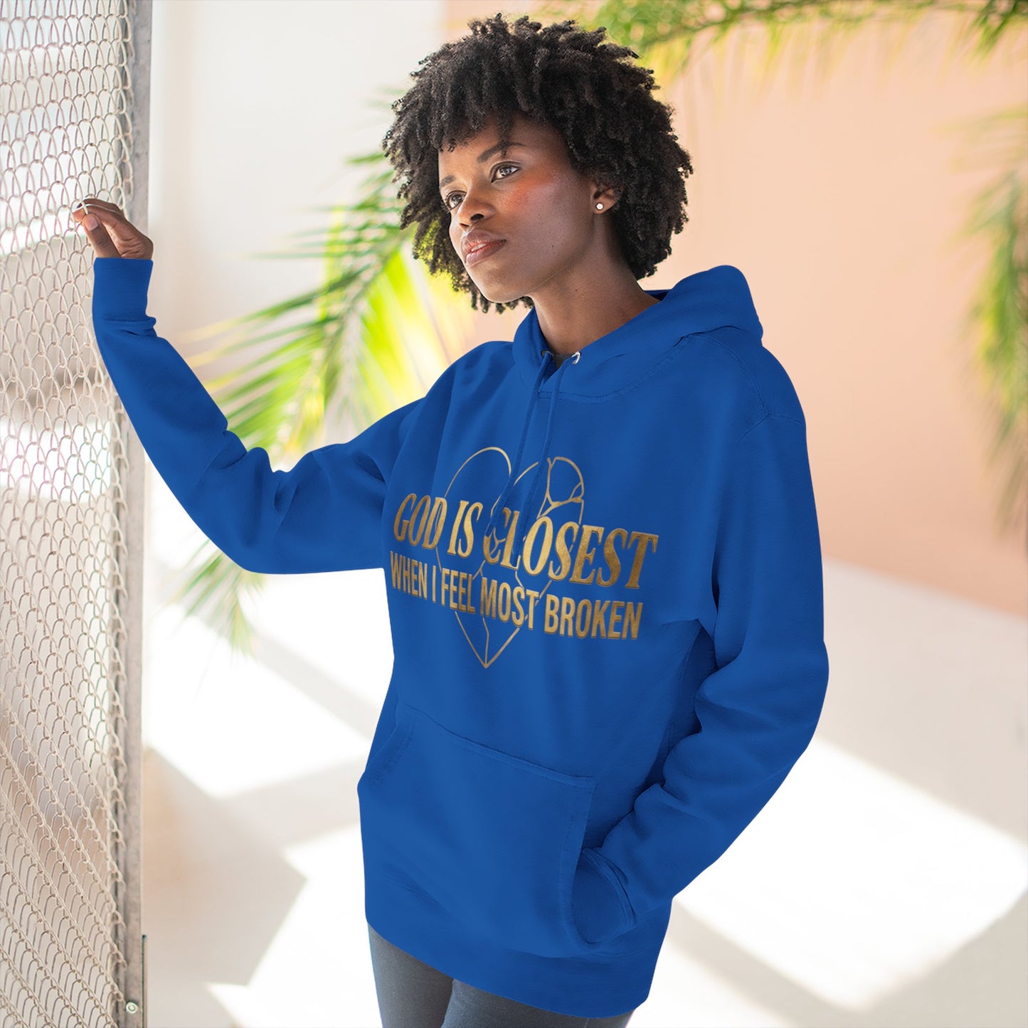 God Is Closest Broken Heart Hoodie — Inspirational Christian Sweatshirt