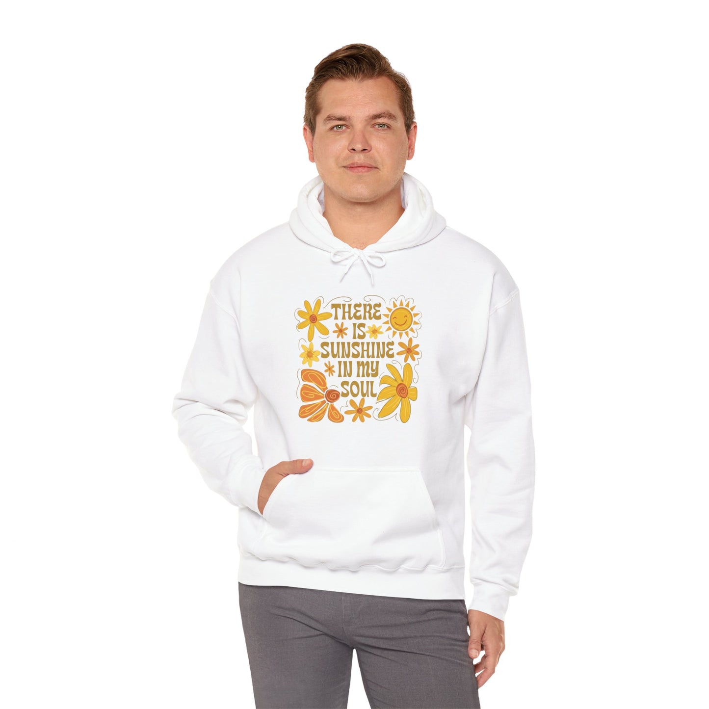 There Is Sunshine In My Soul Hoodie — Retro Floral Positive Quote Sweatshirt