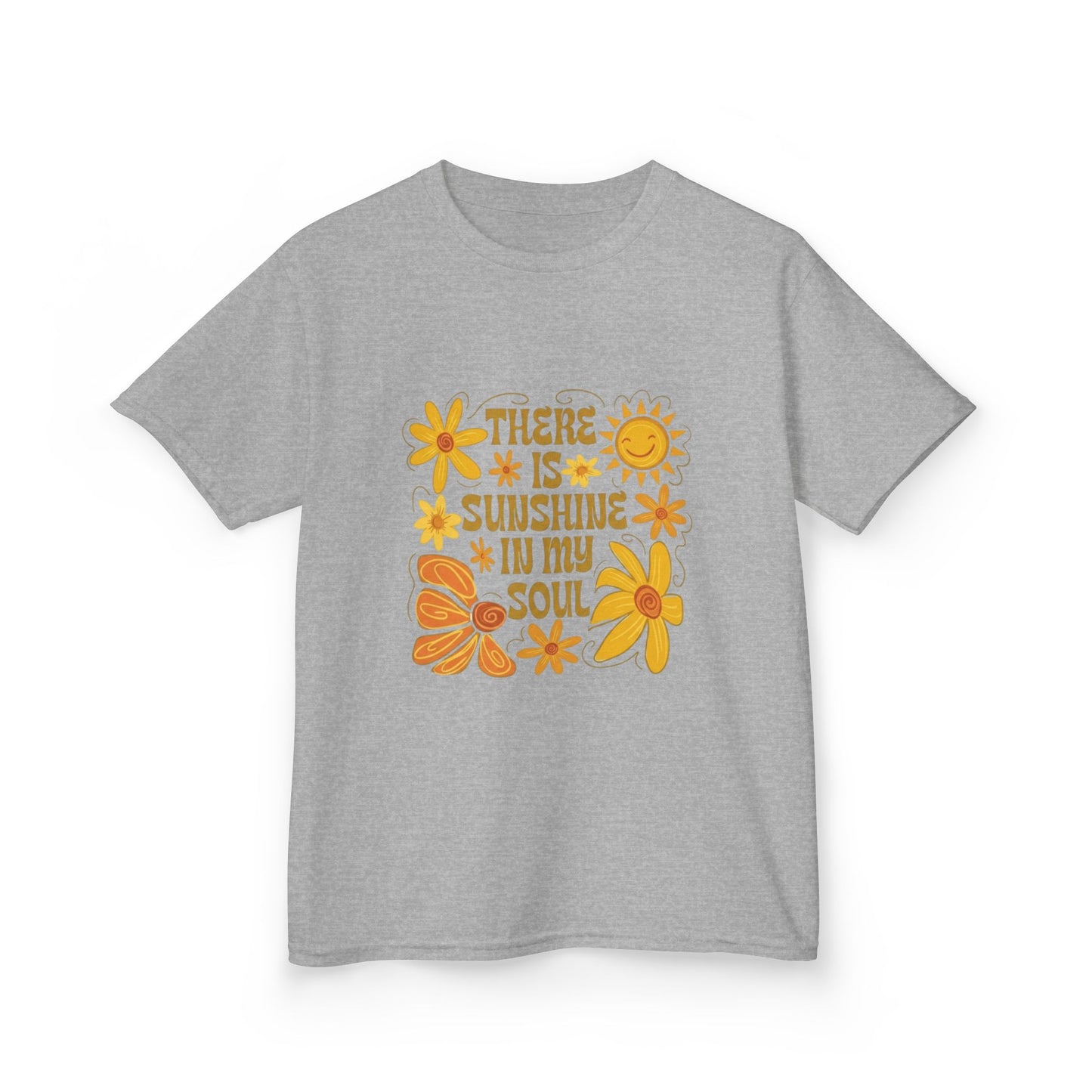 Kids T-Shirt — "There Is Sunshine In My Soul" Retro Floral Tee