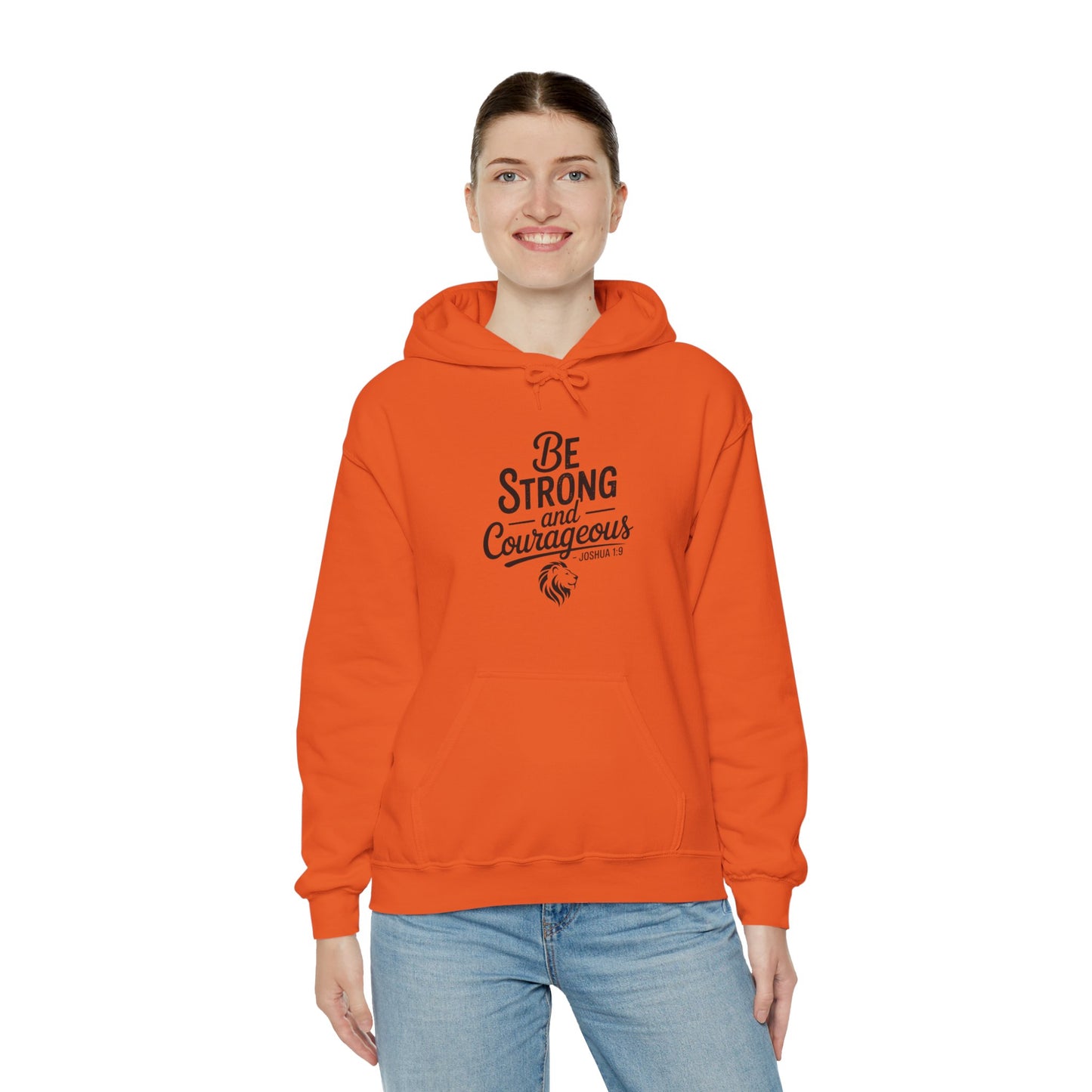 Be Strong and Courageous Hoodie – Inspirational Christian Scripture Sweatshirt