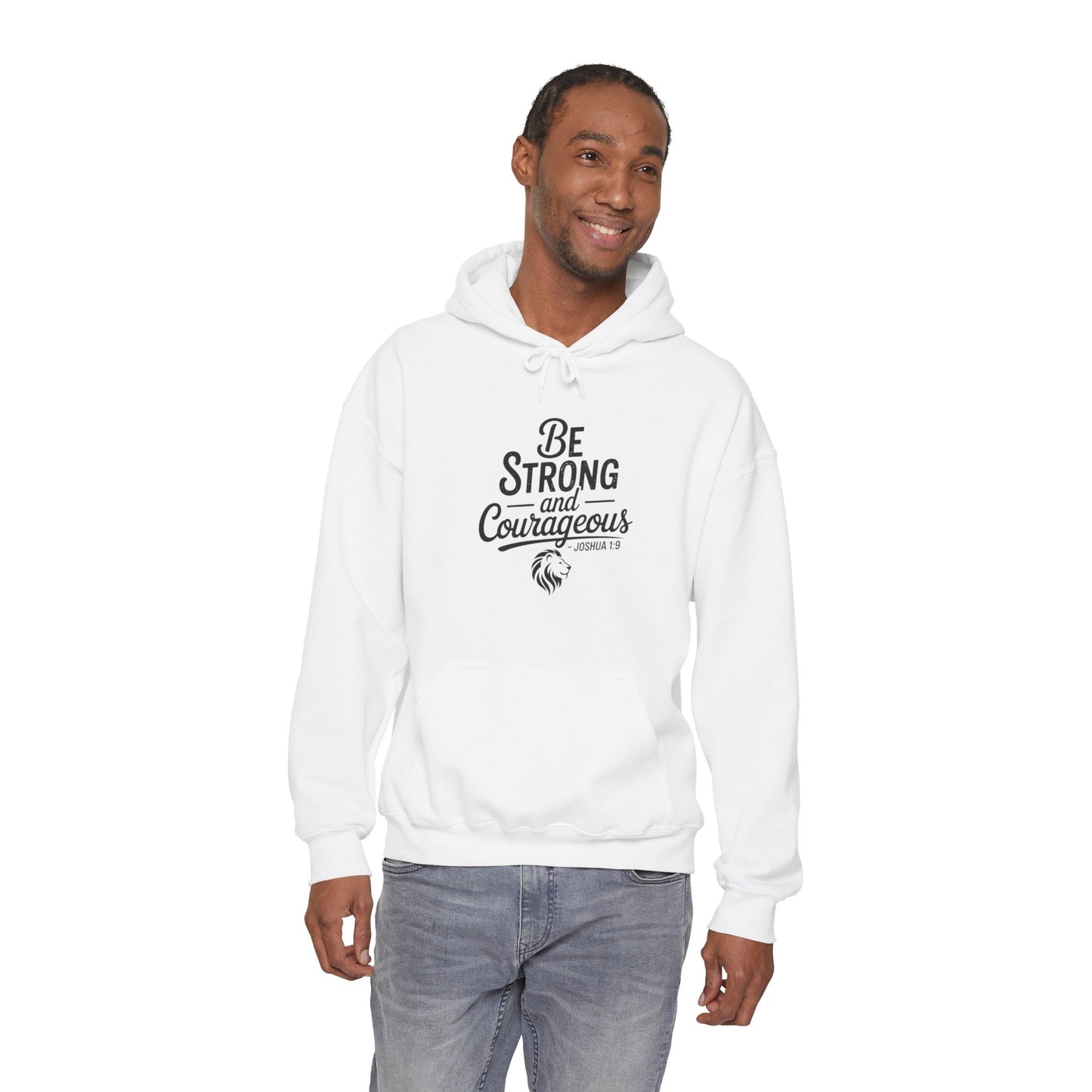 Be Strong and Courageous Hoodie – Inspirational Christian Scripture Sweatshirt