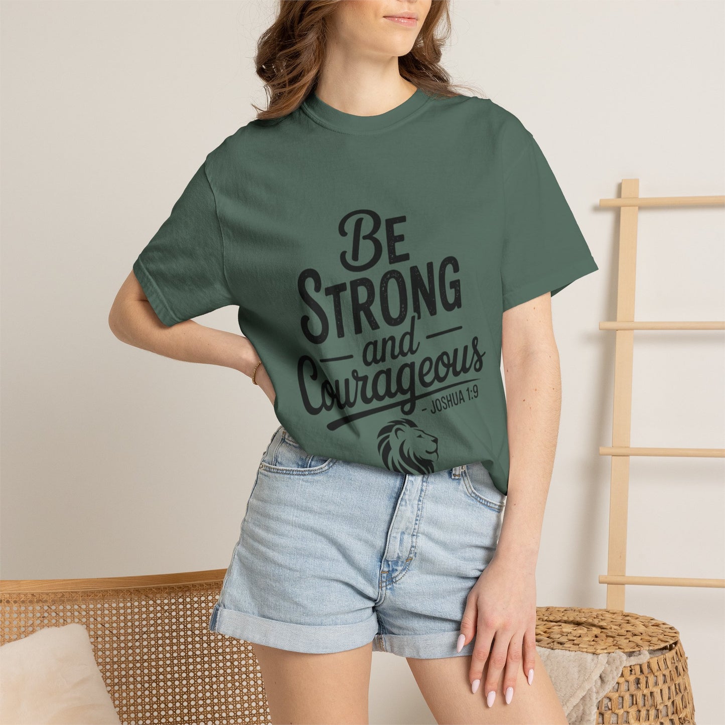 Be Strong and Courageous T-Shirt — Inspirational Christian Scripture Tee (Joshua 1:9)
