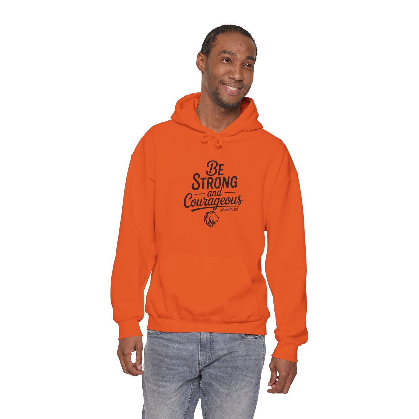 Be Strong and Courageous Hoodie – Inspirational Christian Scripture Sweatshirt