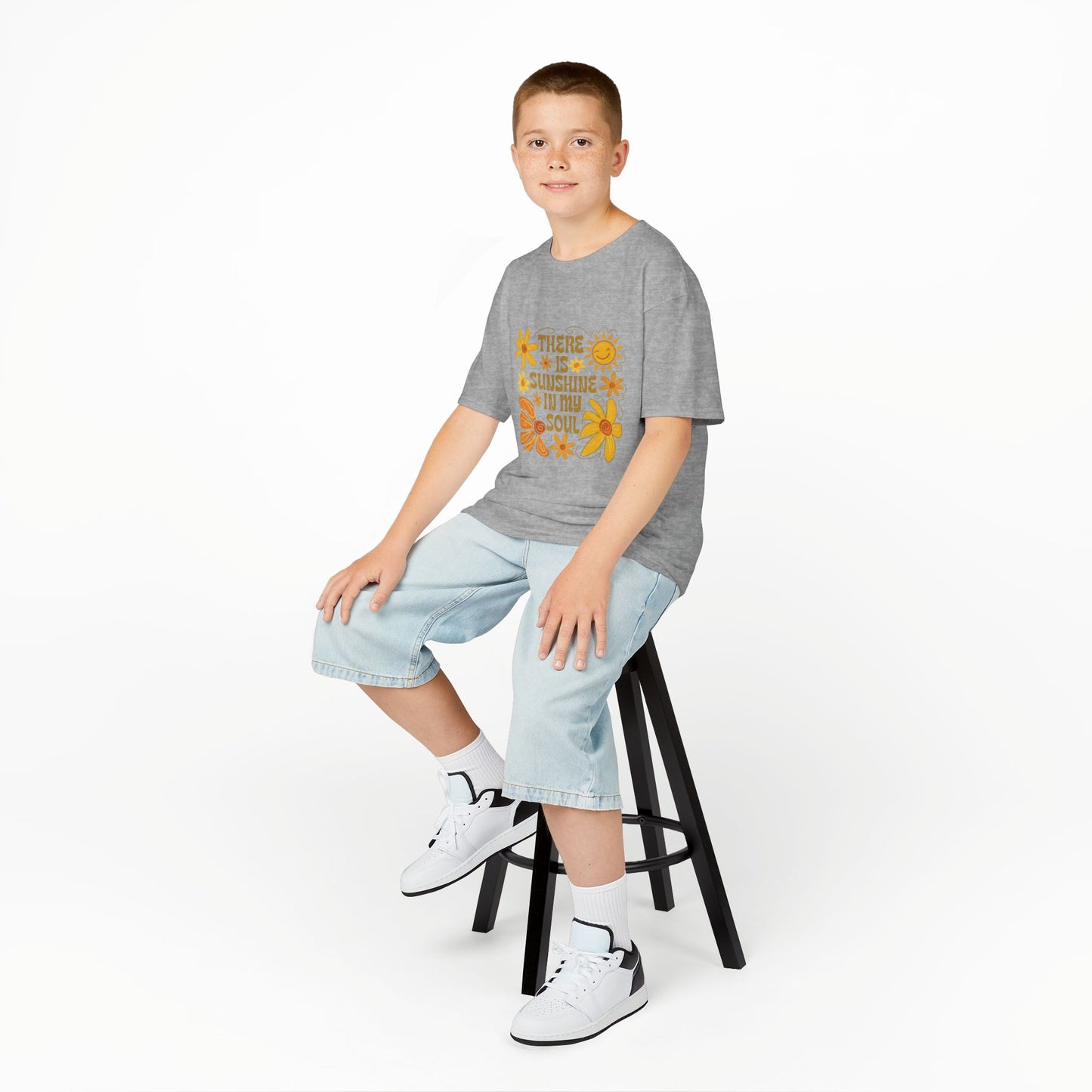 Kids T-Shirt — "There Is Sunshine In My Soul" Retro Floral Tee