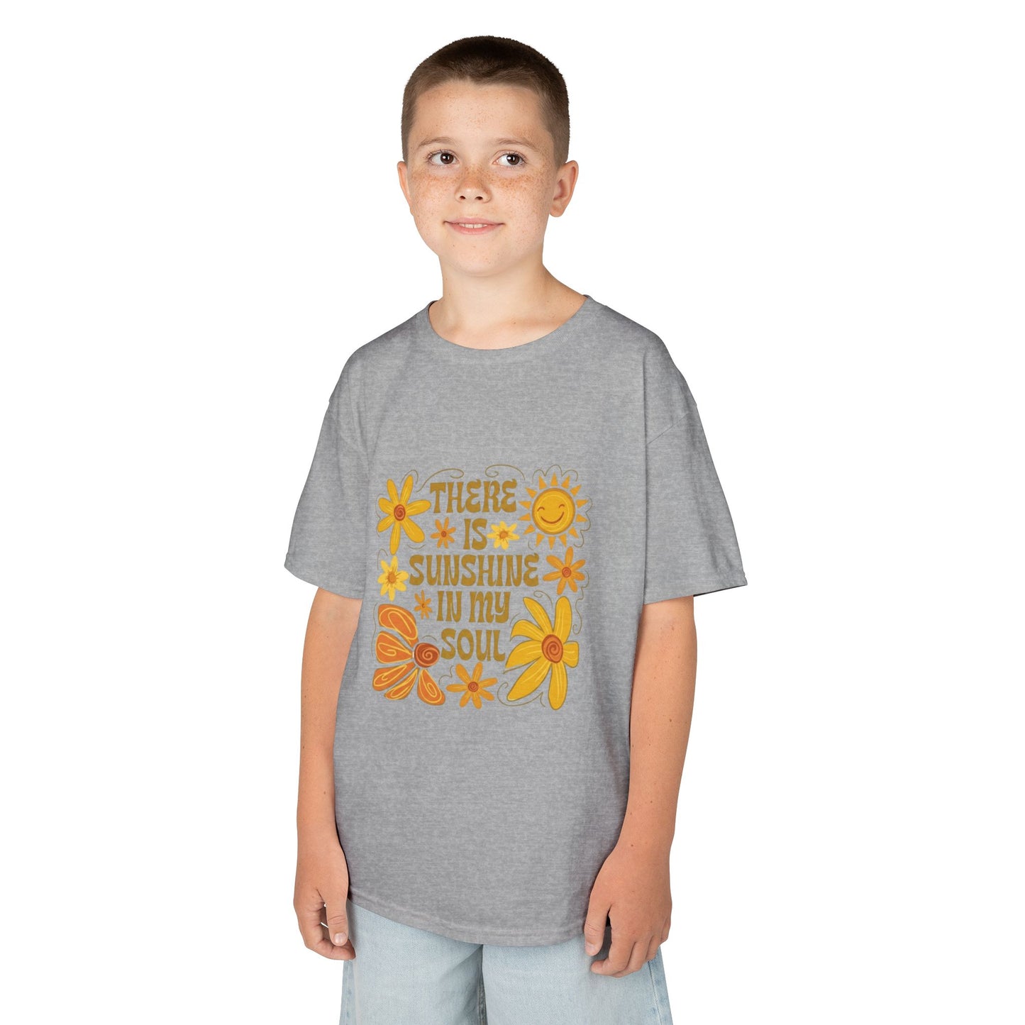 Kids T-Shirt — "There Is Sunshine In My Soul" Retro Floral Tee