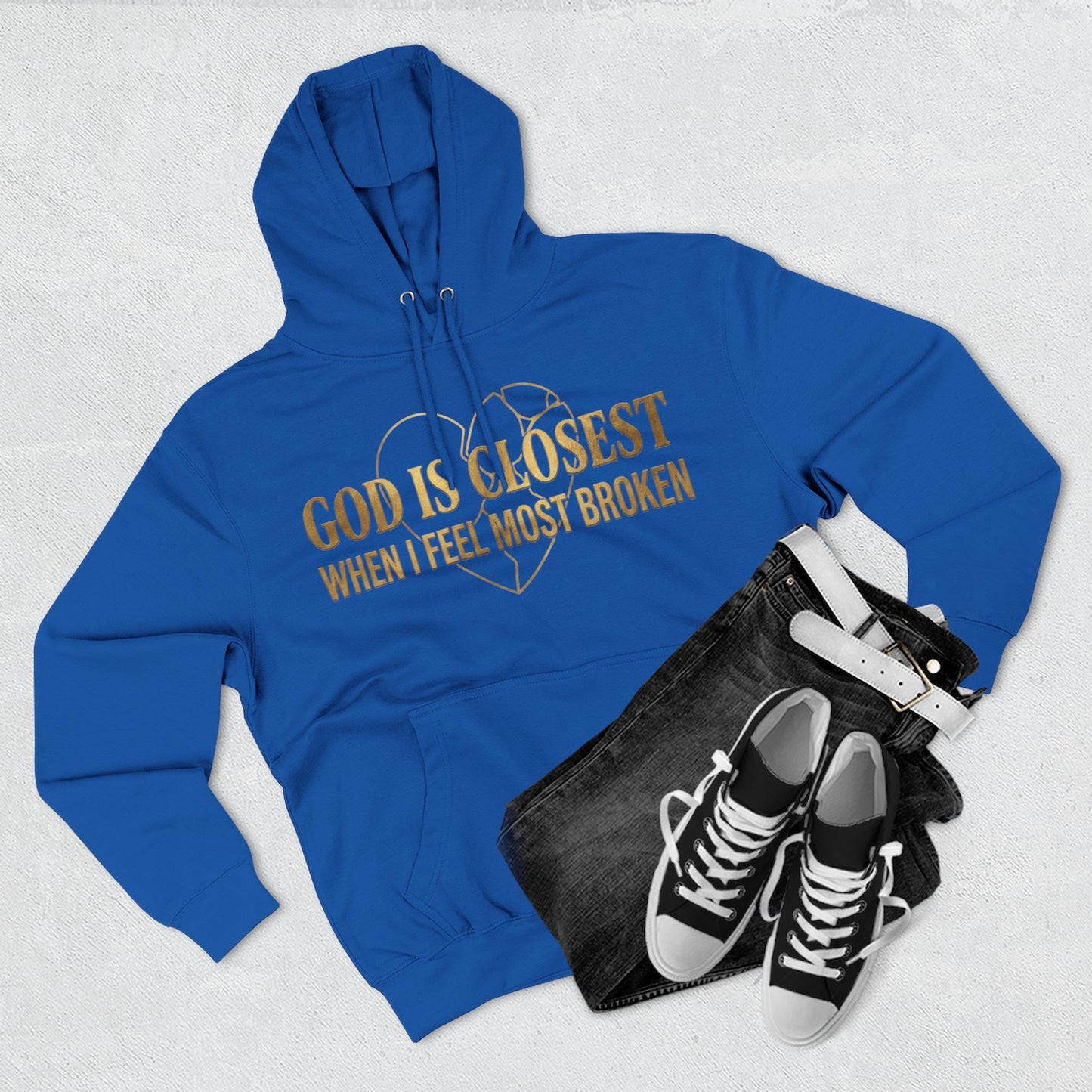 God Is Closest Broken Heart Hoodie — Inspirational Christian Sweatshirt