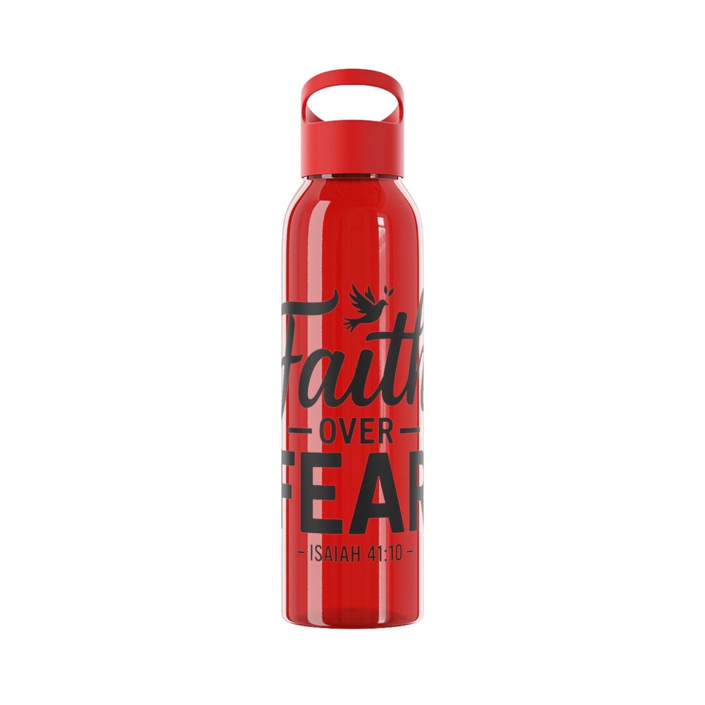 Faith Over Fear Water Bottle — Inspirational Isaiah 41:10 Stainless Bottle