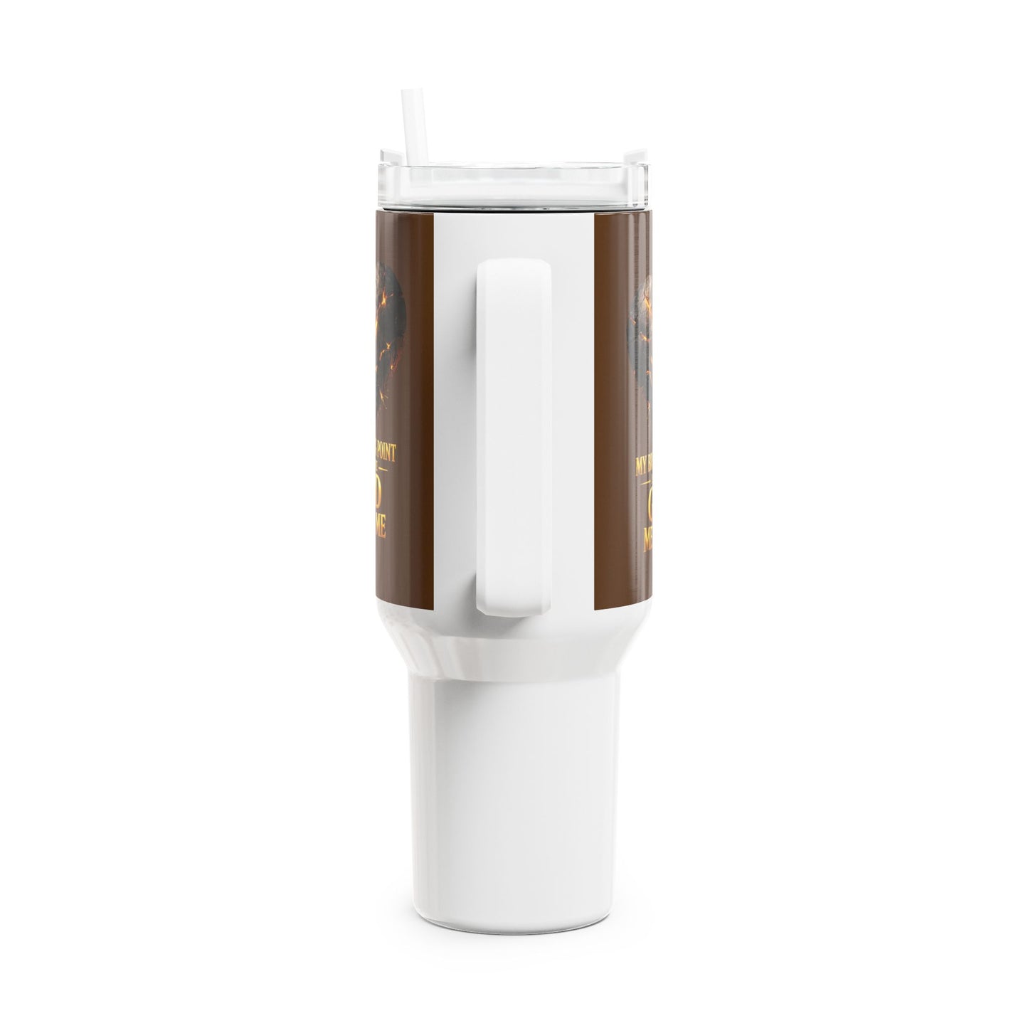 40oz Inspirational Tumbler — "My Breaking Point Is Where God Meets Me" Travel Mug