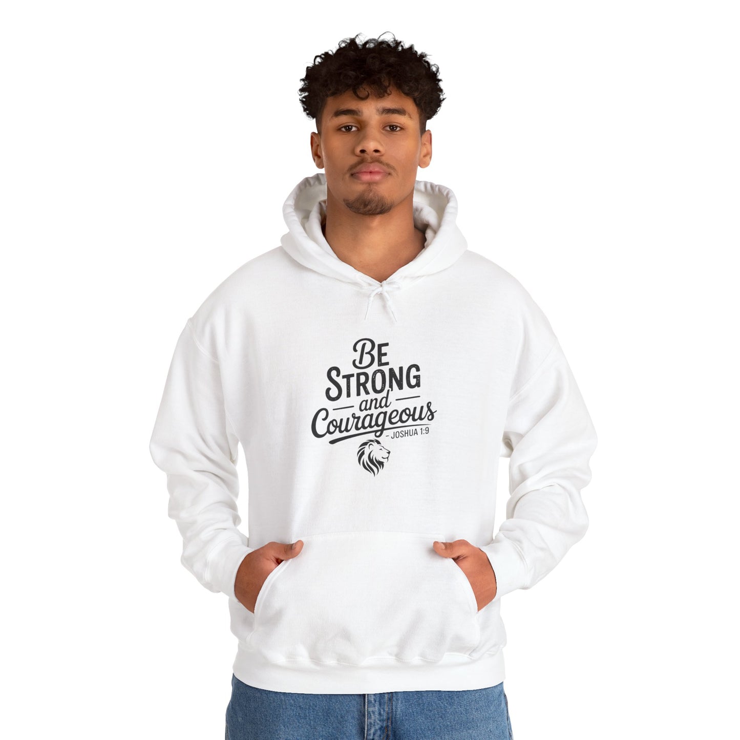 Be Strong and Courageous Hoodie – Inspirational Christian Scripture Sweatshirt