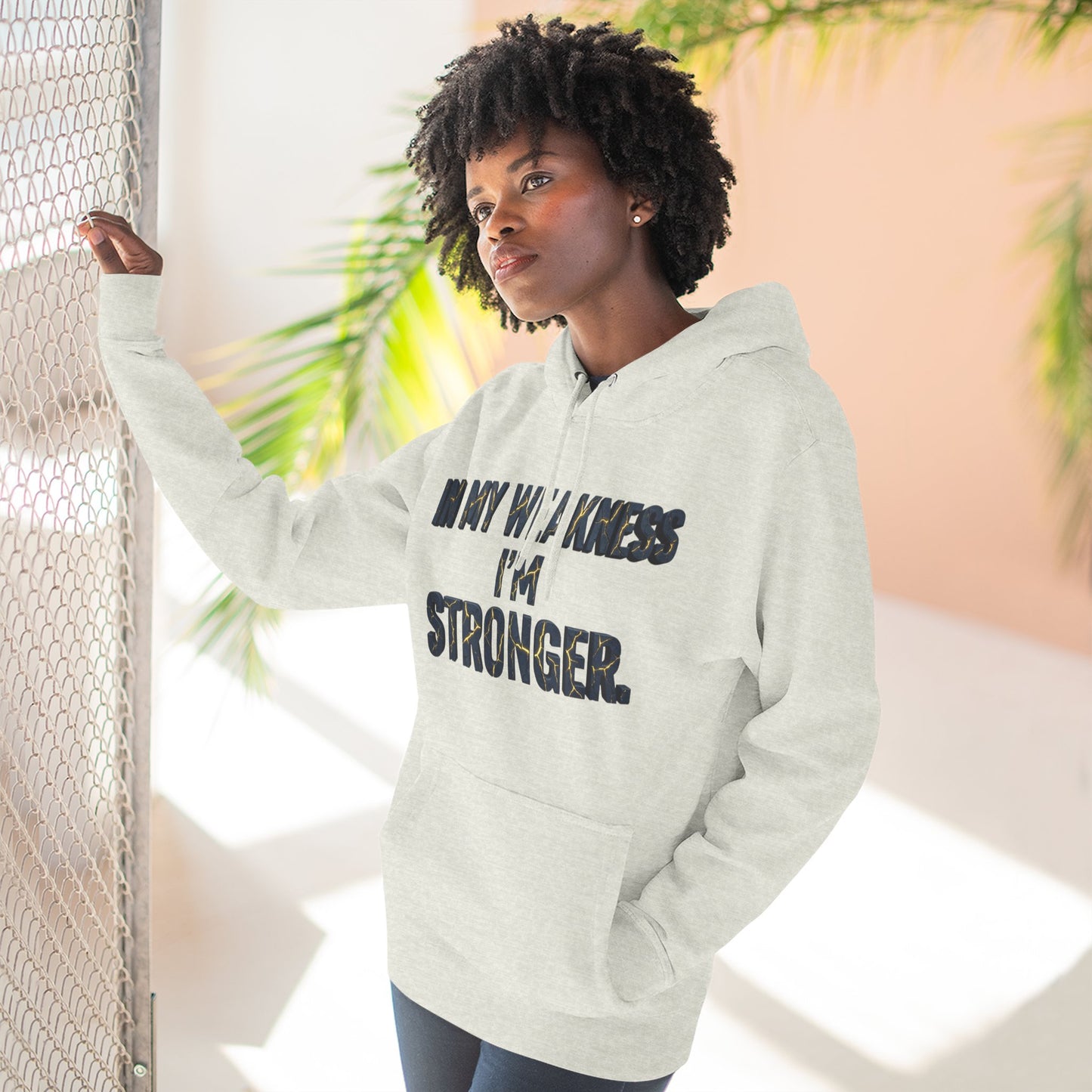 Stronger Hoodie – "In My Weakness I'm Stronger" Inspirational Pullover