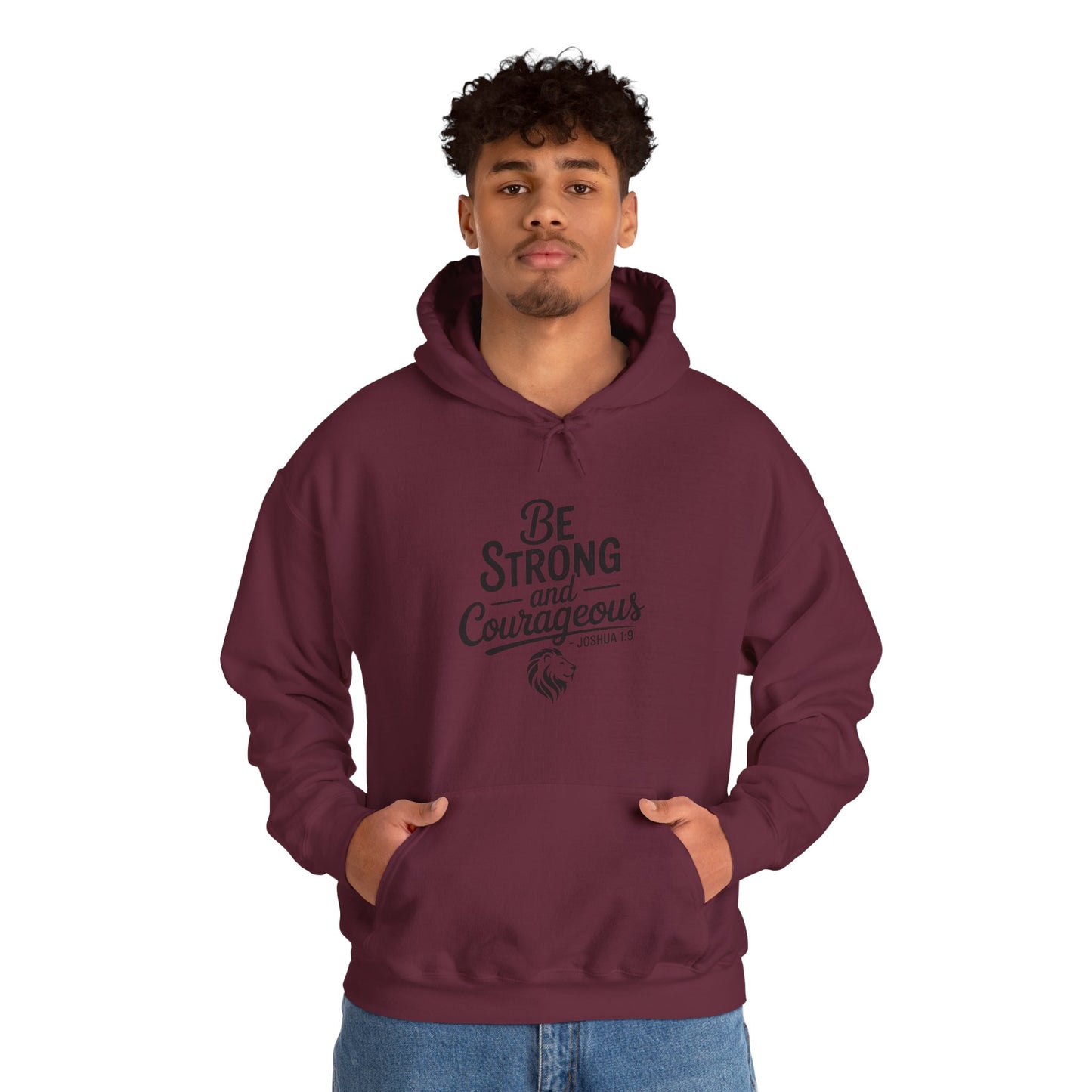 Be Strong and Courageous Hoodie – Inspirational Christian Scripture Sweatshirt