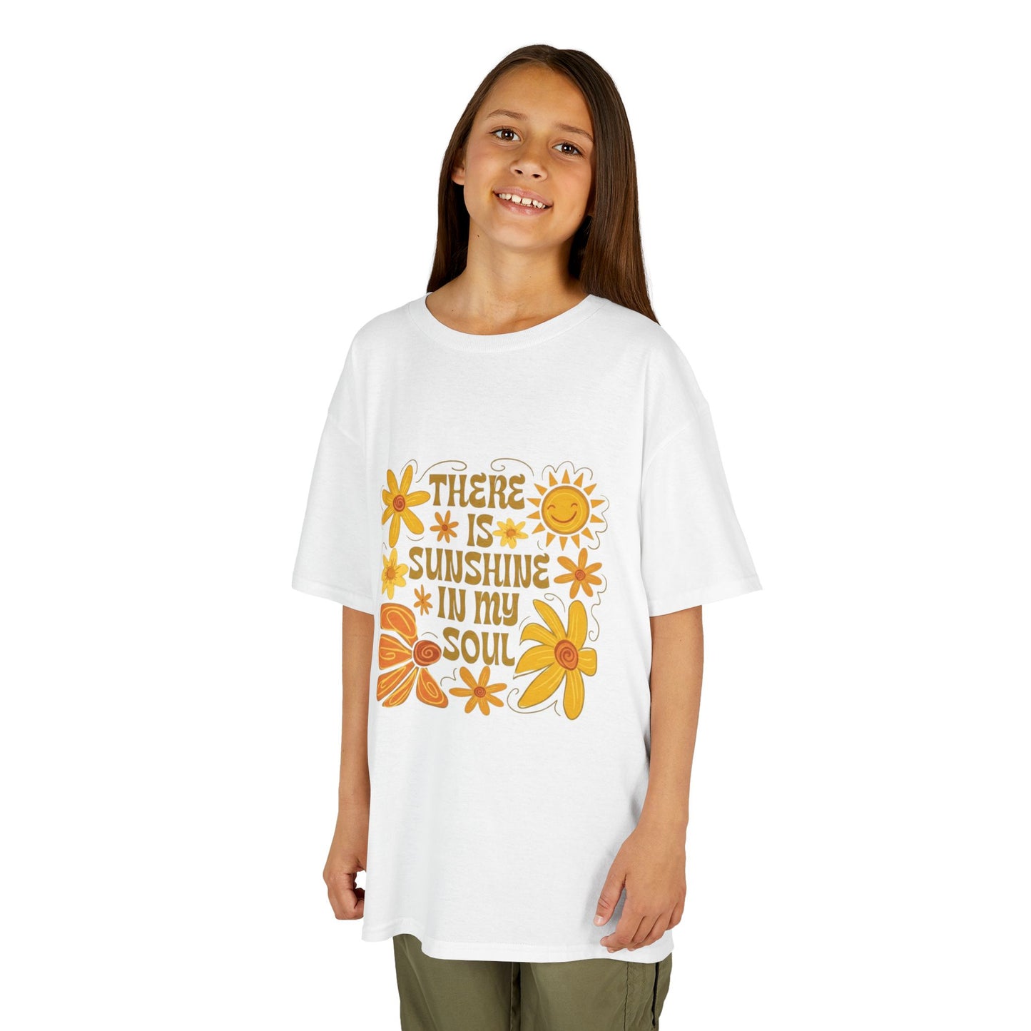 Kids T-Shirt — "There Is Sunshine In My Soul" Retro Floral Tee
