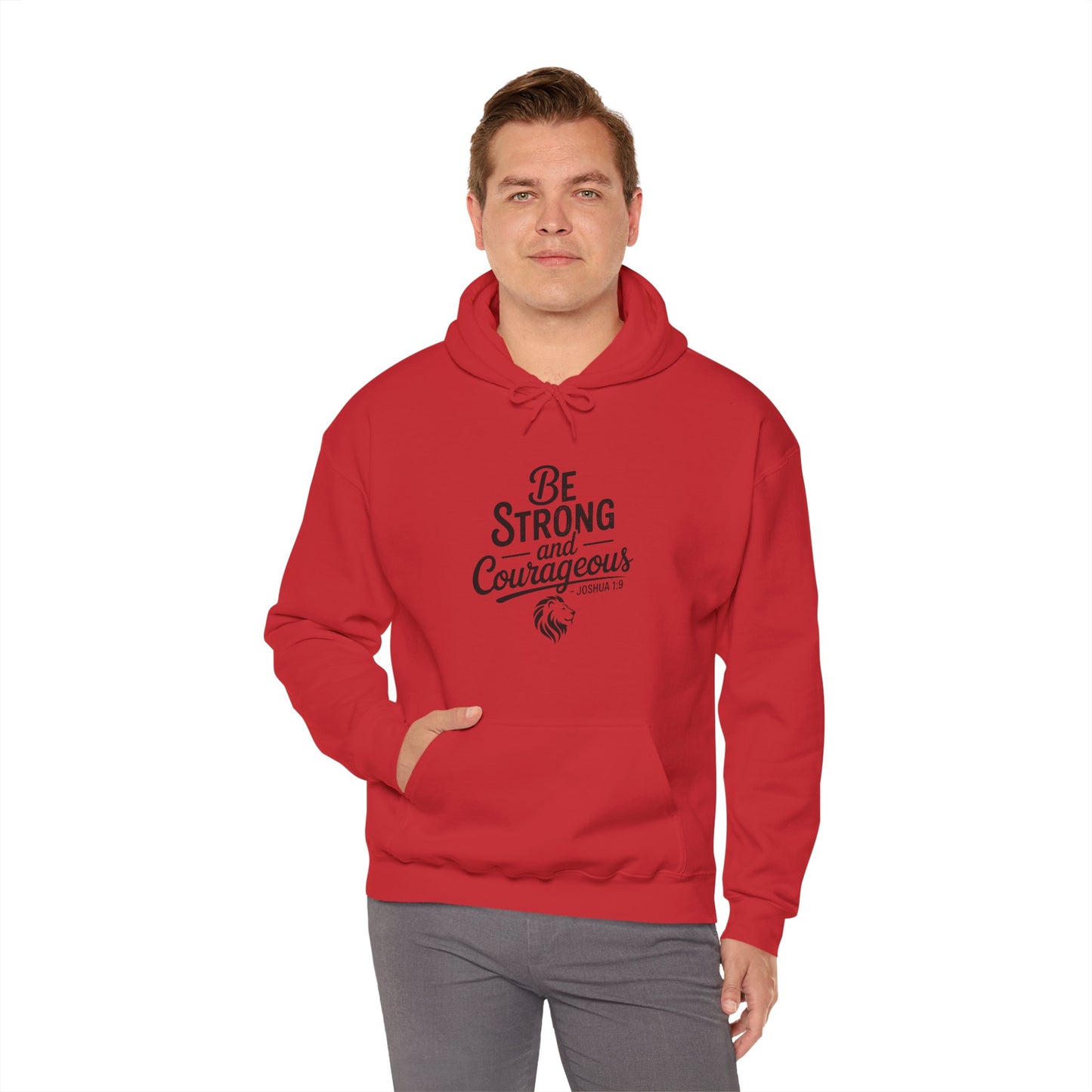 Be Strong and Courageous Hoodie – Inspirational Christian Scripture Sweatshirt