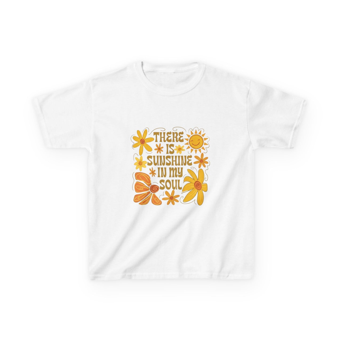 Kids T-Shirt — "There Is Sunshine In My Soul" Retro Floral Tee