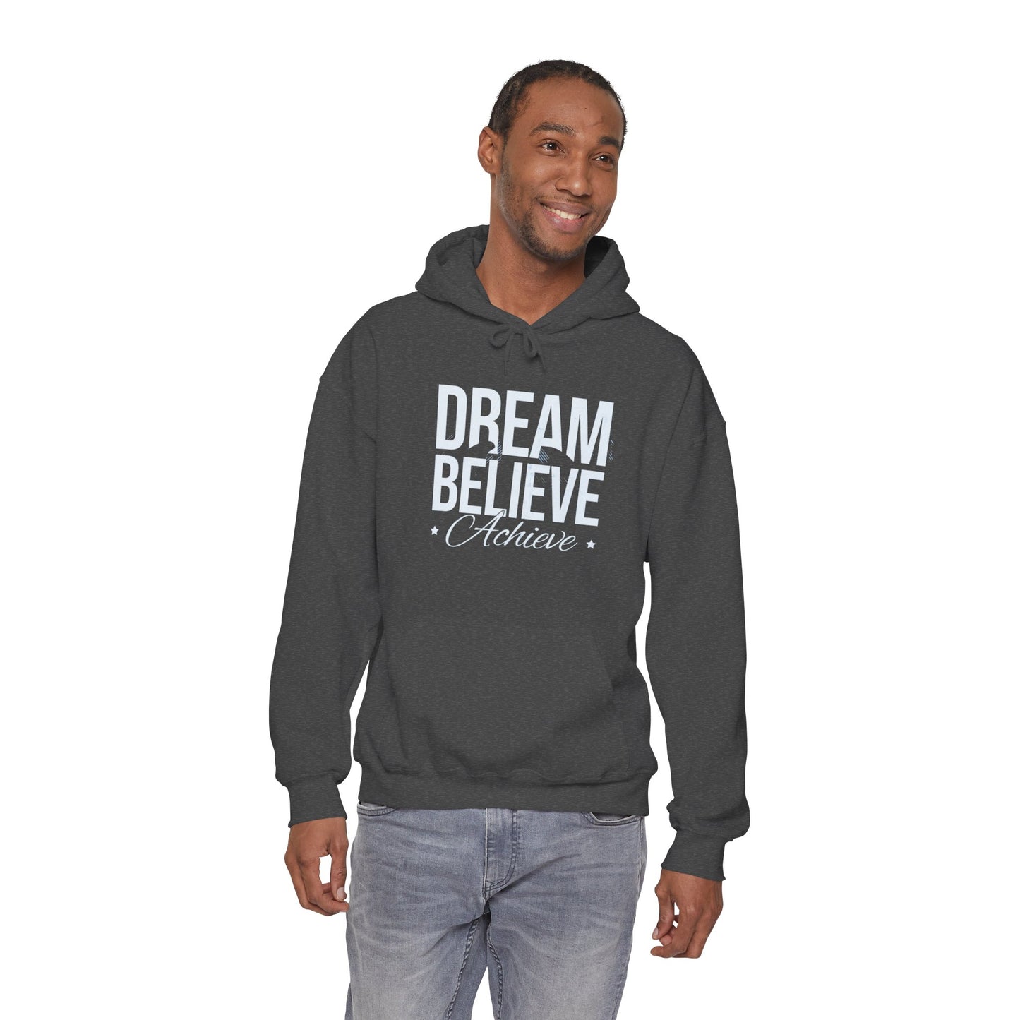 Dream Believe Achieve Hoodie — Motivational Pullover for Goal-Getters