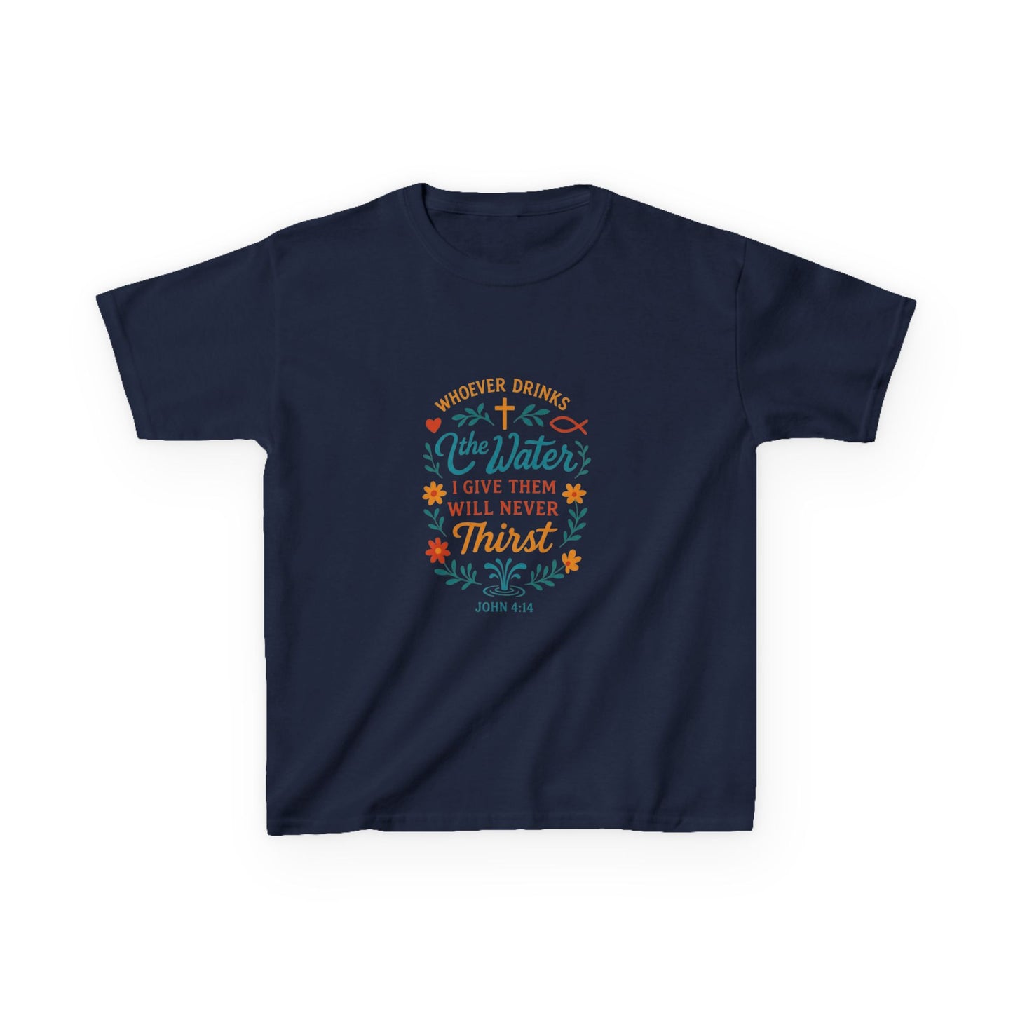 Kids Tee — "Blessed & Hydrated" Christian Faith Graphic Shirt