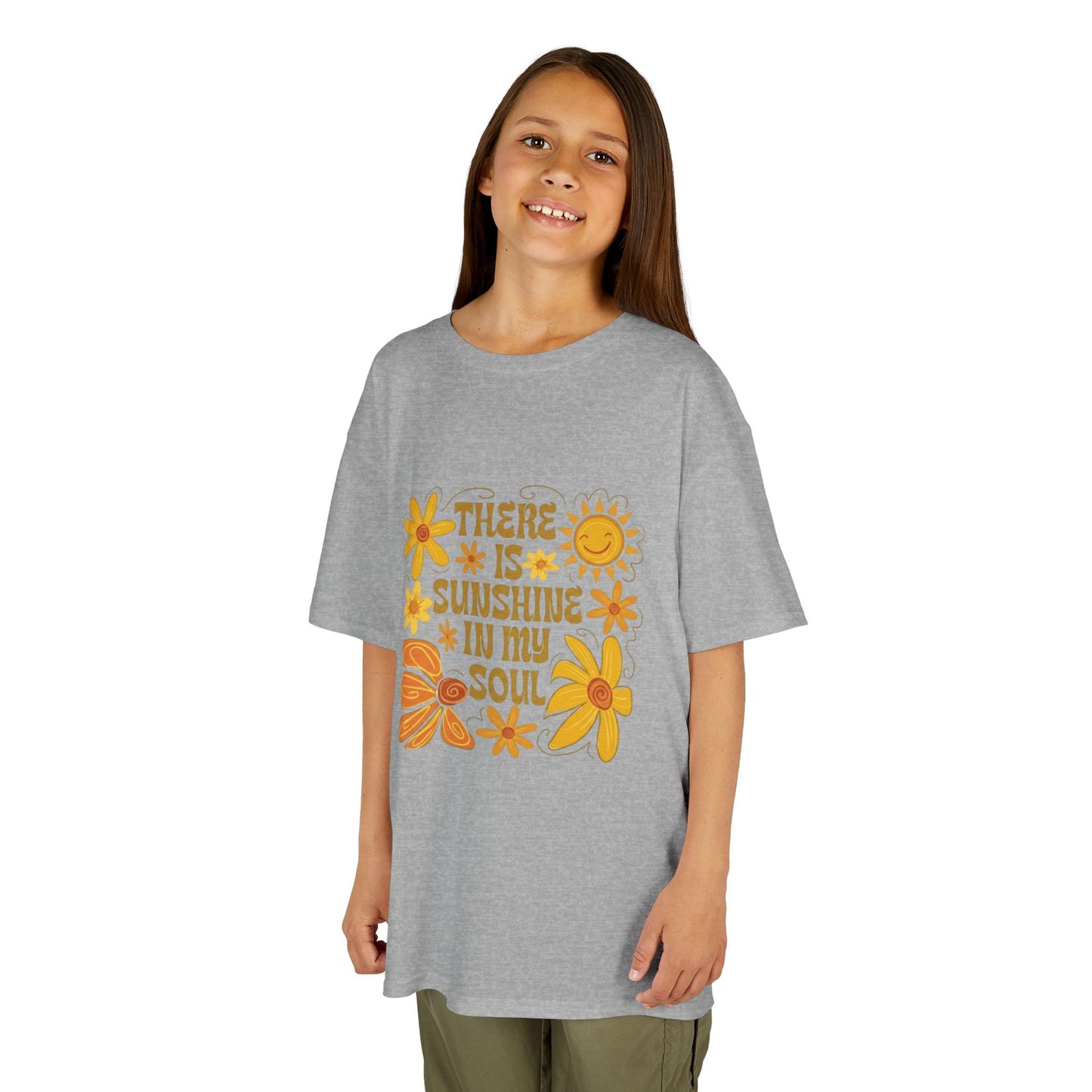 Kids T-Shirt — "There Is Sunshine In My Soul" Retro Floral Tee