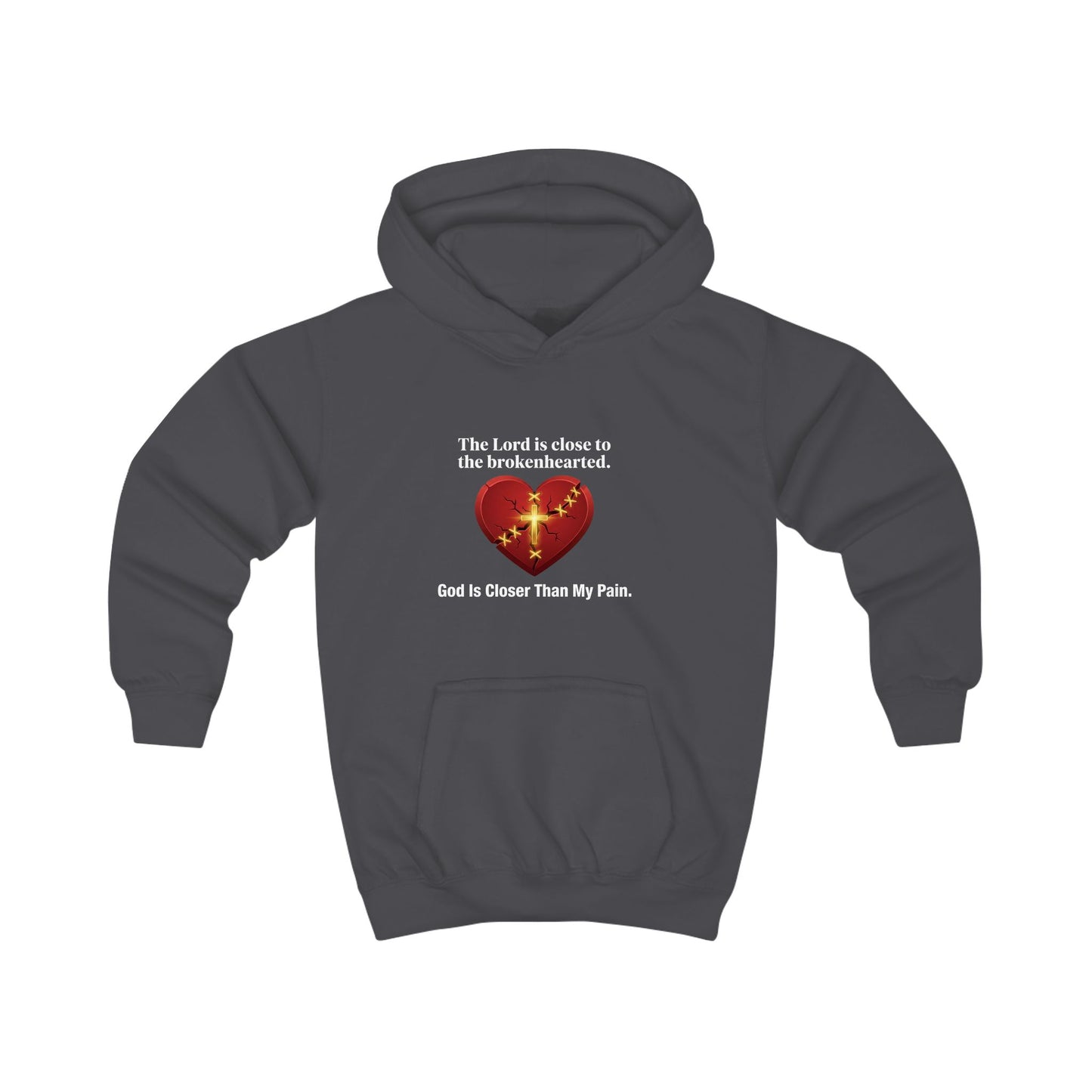 Kids Hoodie – Sparkling Broken Heart Graphic Hoodie for Children