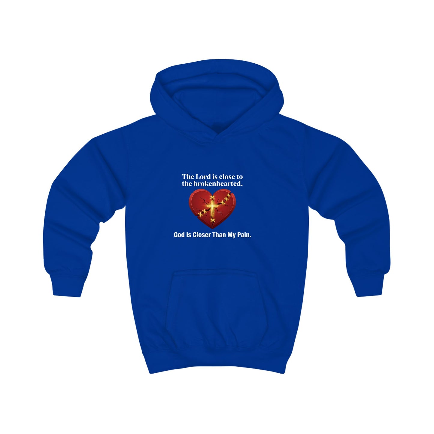 Kids Hoodie – Sparkling Broken Heart Graphic Hoodie for Children