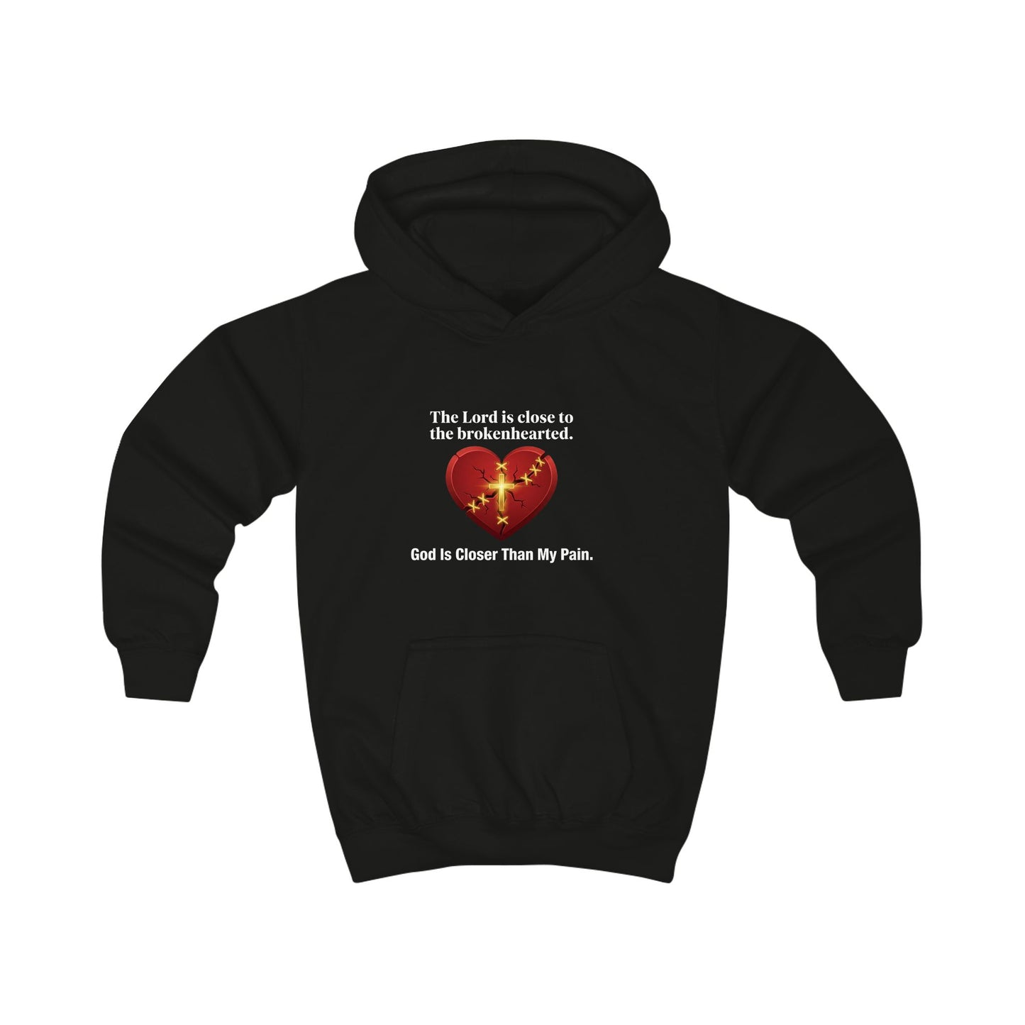 Kids Hoodie – Sparkling Broken Heart Graphic Hoodie for Children