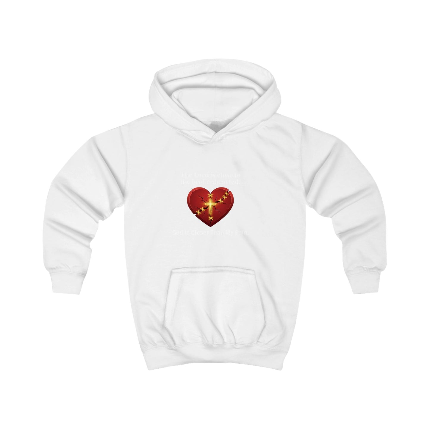 Kids Hoodie – Sparkling Broken Heart Graphic Hoodie for Children