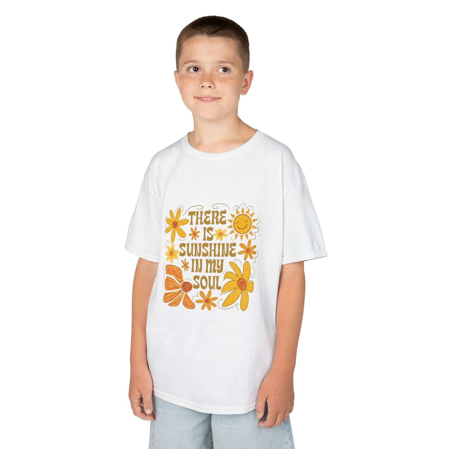 Kids T-Shirt — "There Is Sunshine In My Soul" Retro Floral Tee