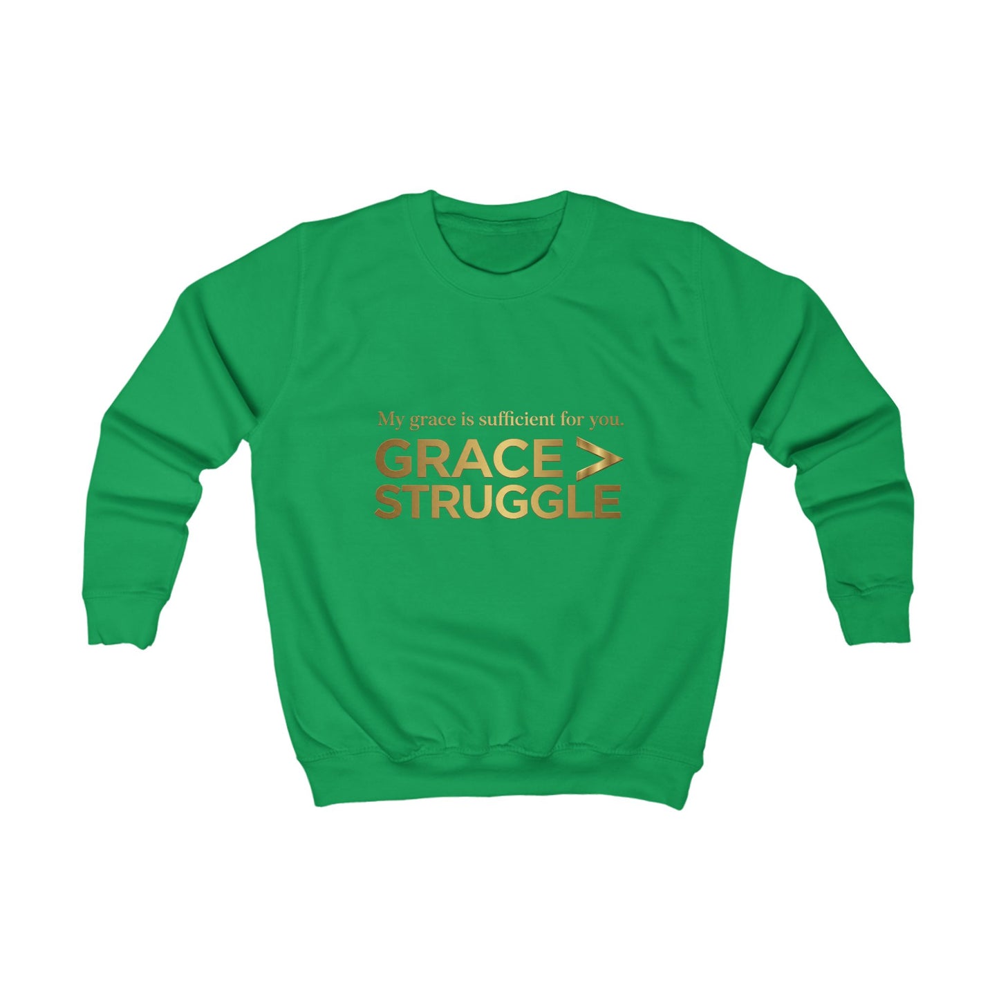 Kids Sweatshirt - "Grace > Struggle" Inspirational Christian Youth Pullover