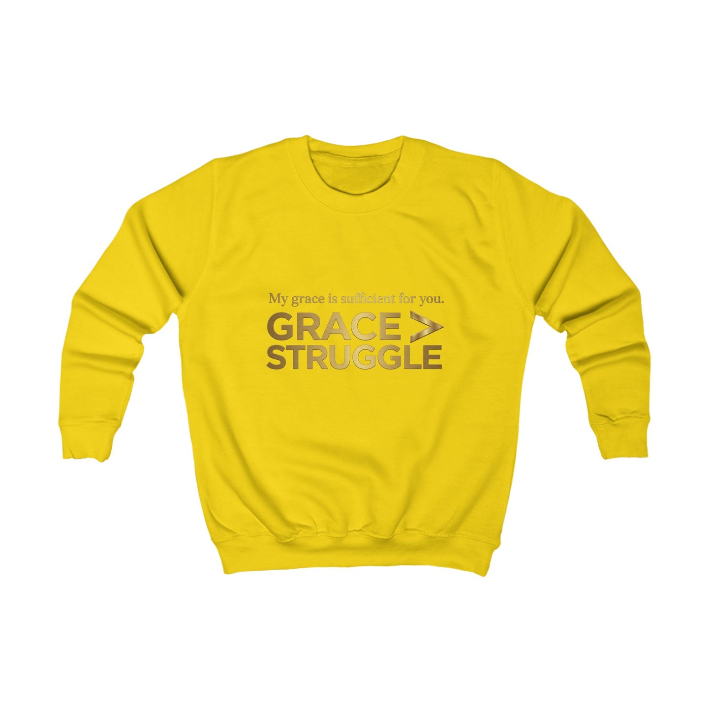 Kids Sweatshirt - "Grace > Struggle" Inspirational Christian Youth Pullover