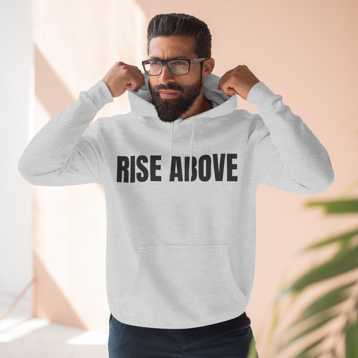 Rise Above Hoodie — Motivational Fleece Pullover