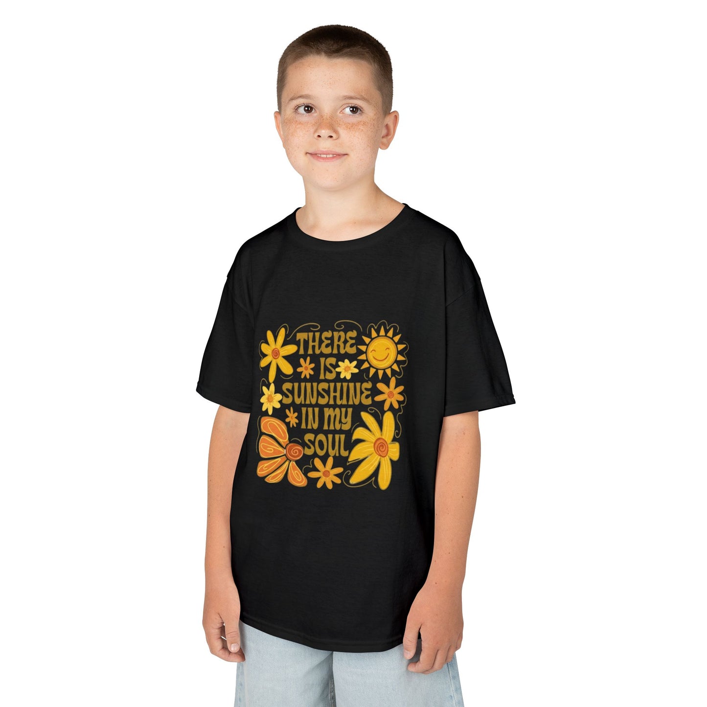 Kids T-Shirt — "There Is Sunshine In My Soul" Retro Floral Tee