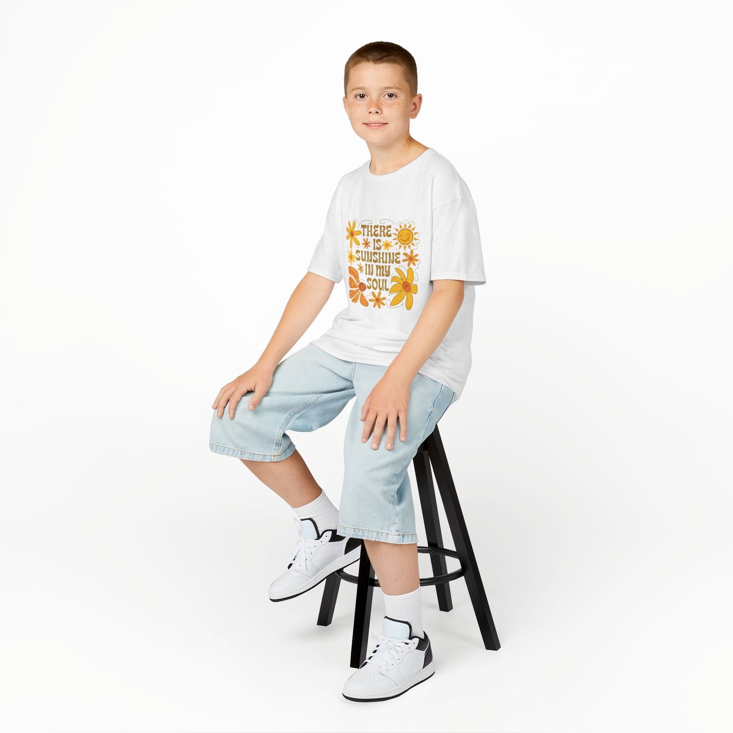 Kids T-Shirt — "There Is Sunshine In My Soul" Retro Floral Tee
