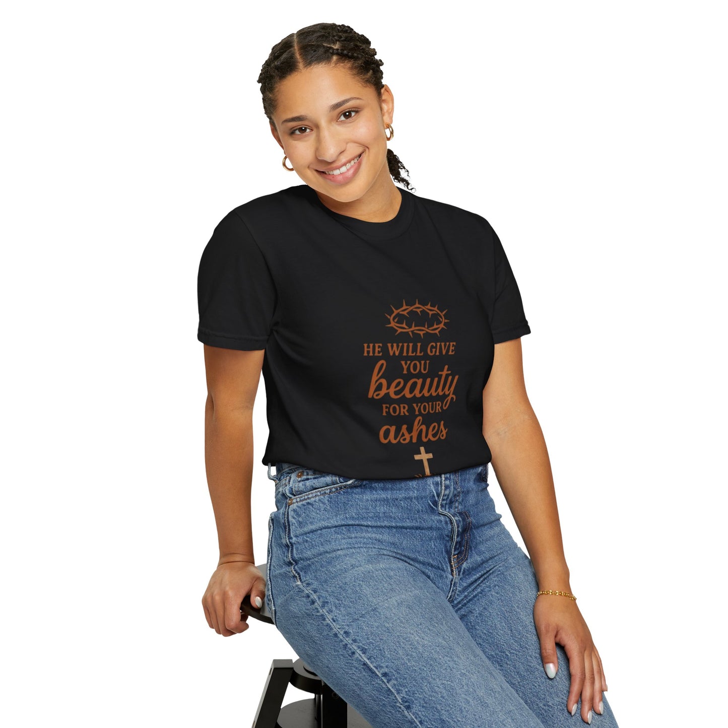 Christian Isaiah 61:3 T-Shirt — "He Will Give You Beauty for Your Ashes" Inspirational Tee
