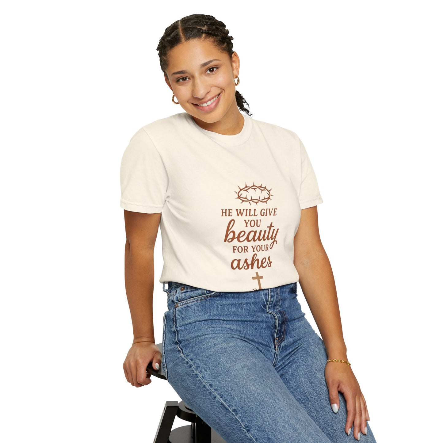 Christian Isaiah 61:3 T-Shirt — "He Will Give You Beauty for Your Ashes" Inspirational Tee