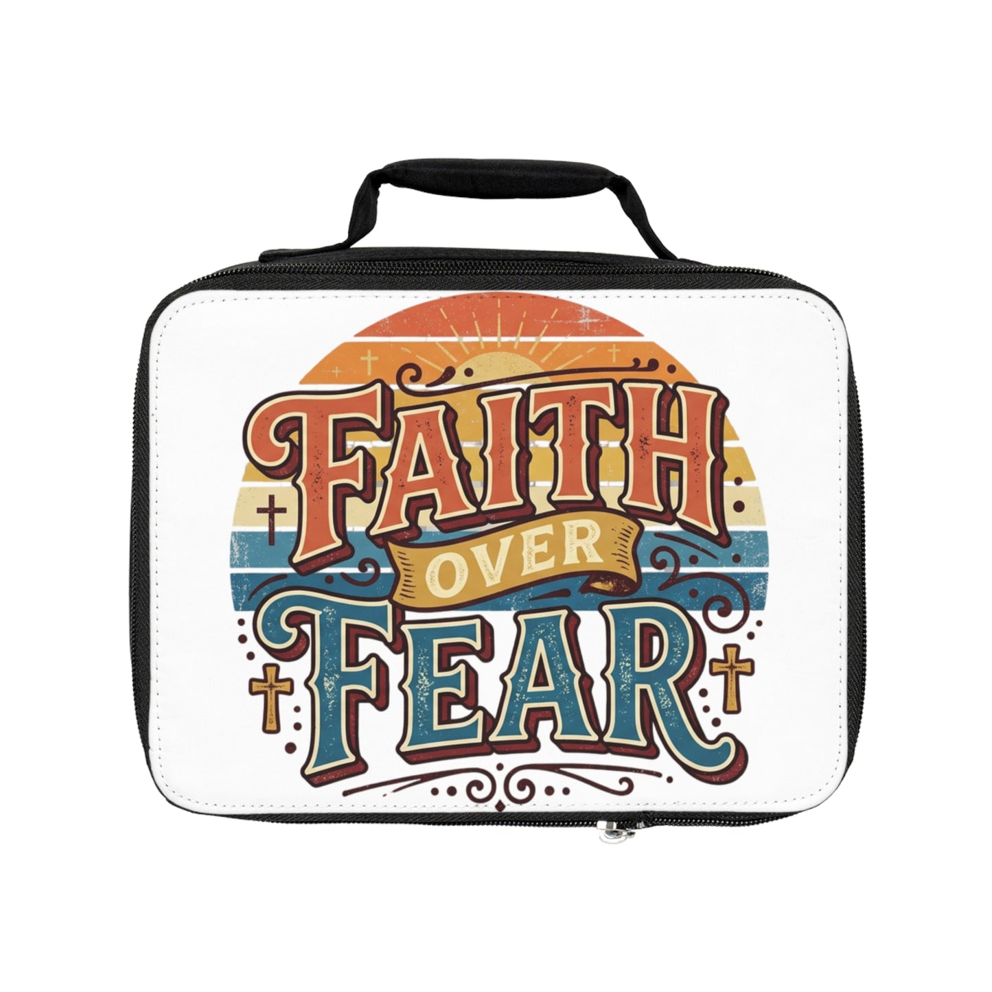 Faith Over Fear Insulated Lunch Bag – Christian Inspirational Lunchbox