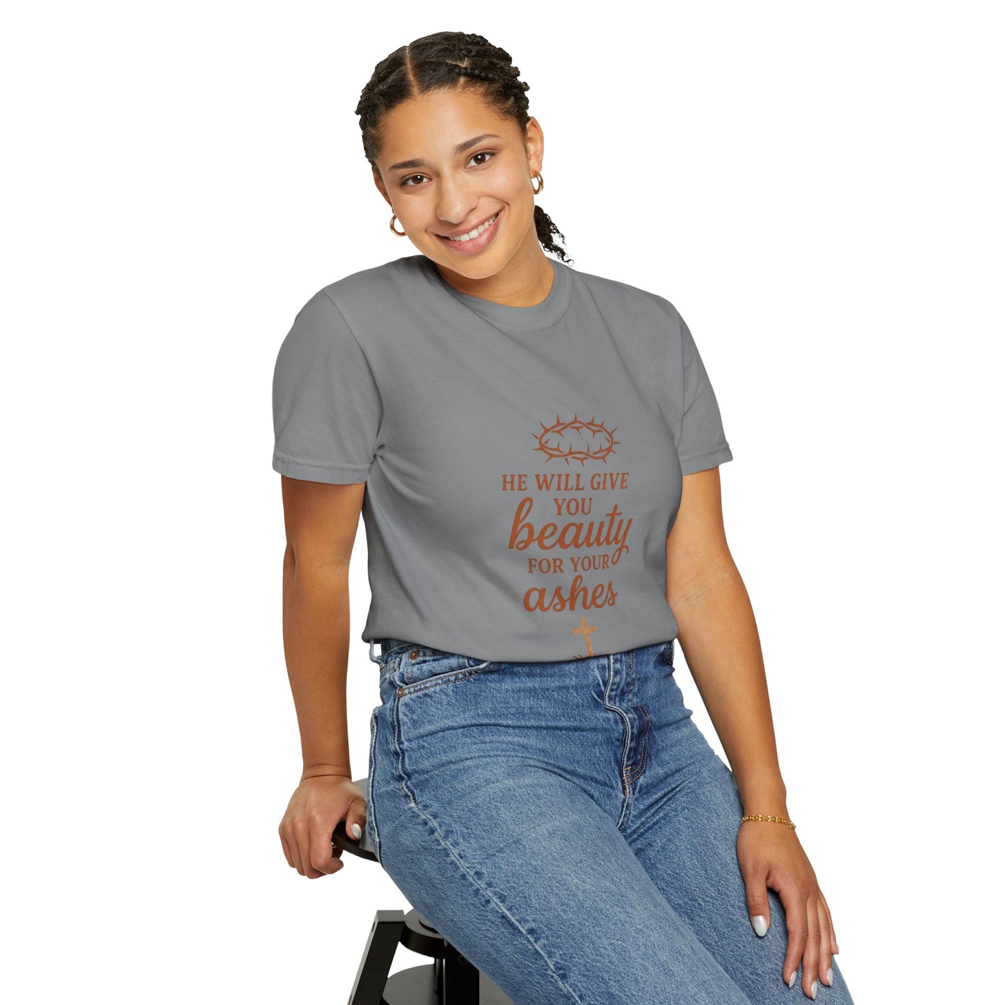 Christian Isaiah 61:3 T-Shirt — "He Will Give You Beauty for Your Ashes" Inspirational Tee