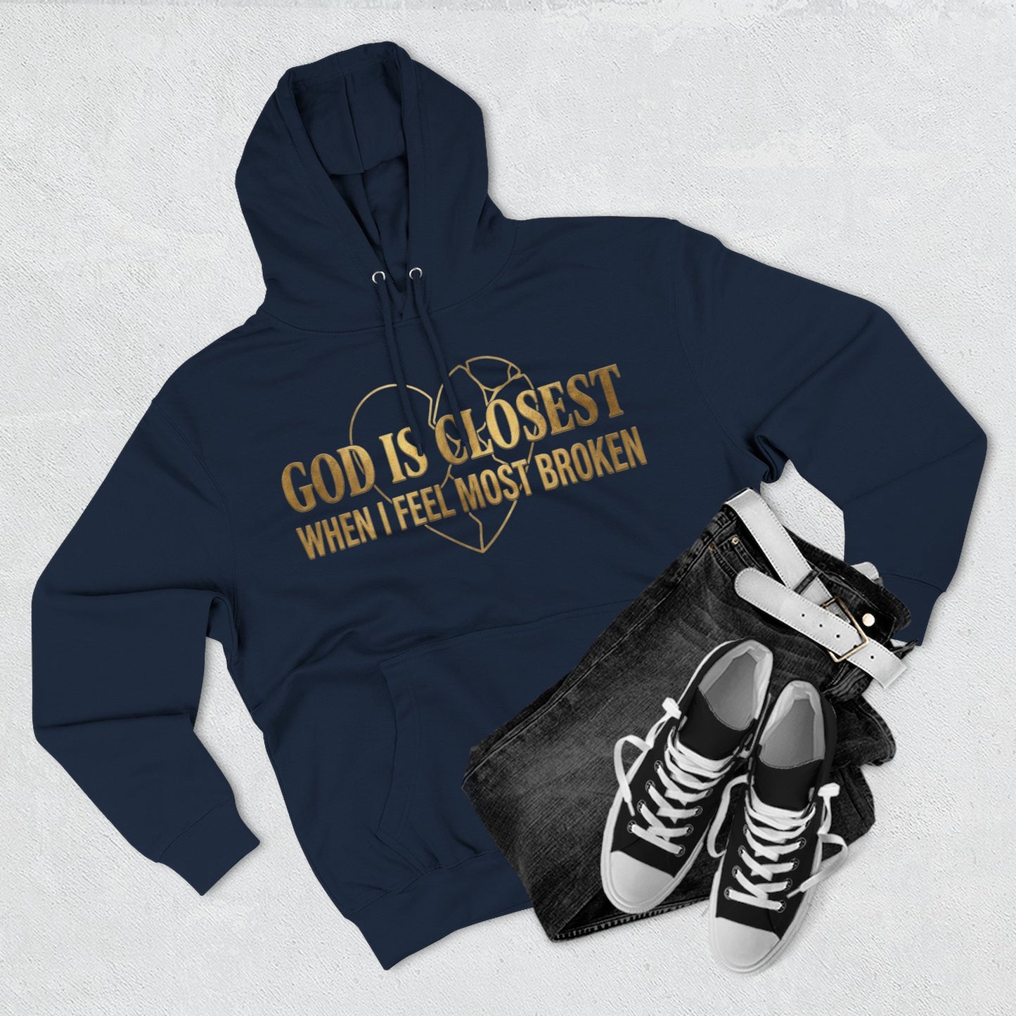 God Is Closest Broken Heart Hoodie — Inspirational Christian Sweatshirt