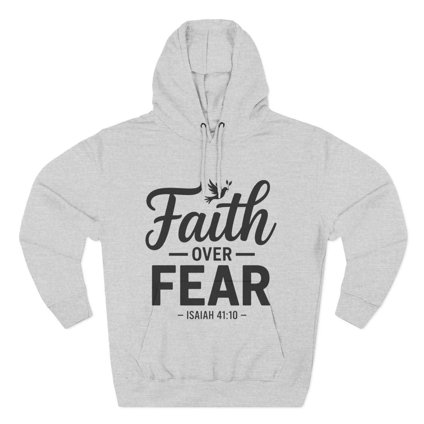 Faith Over Fear Hoodie — Christian Inspirational Pullover (Isaiah 41:10)