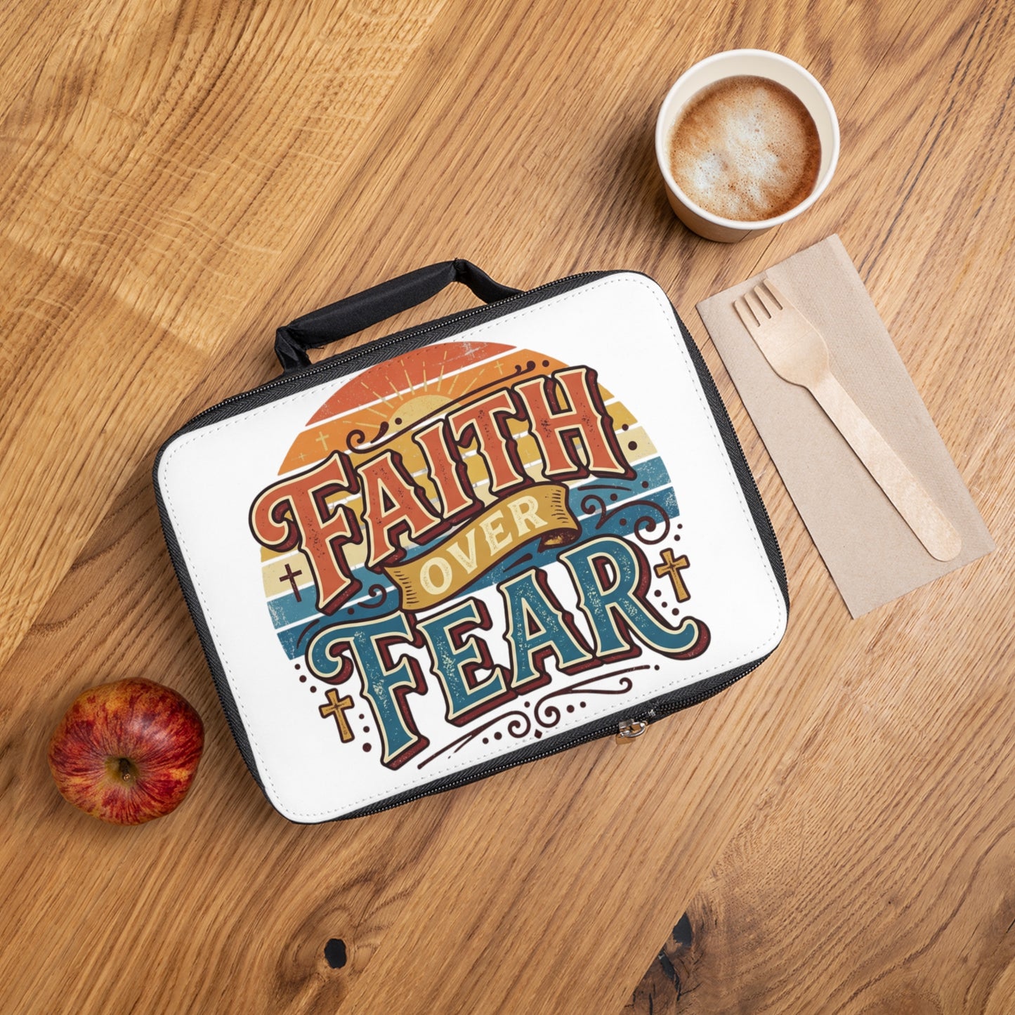 Faith Over Fear Insulated Lunch Bag – Christian Inspirational Lunchbox