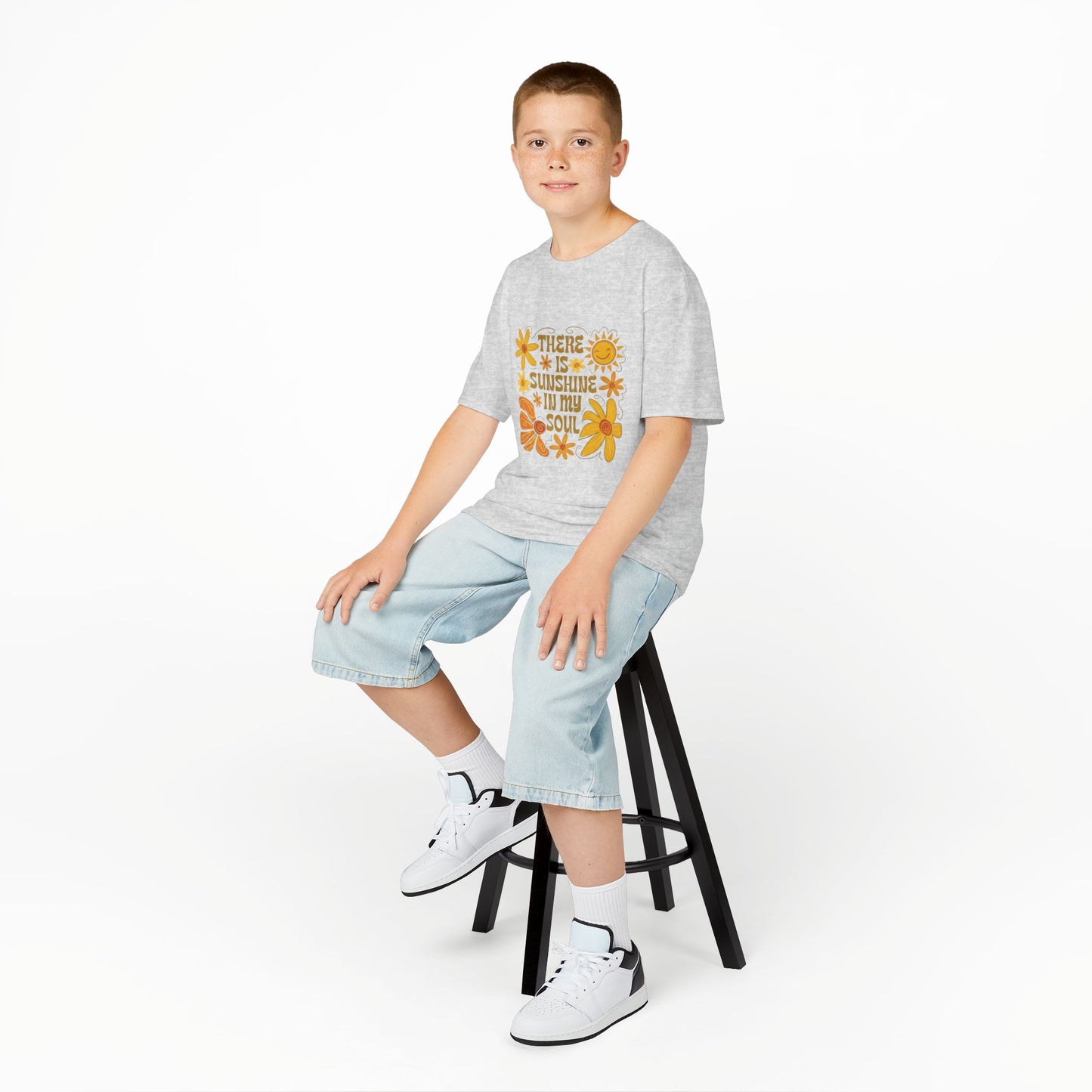 Kids T-Shirt — "There Is Sunshine In My Soul" Retro Floral Tee
