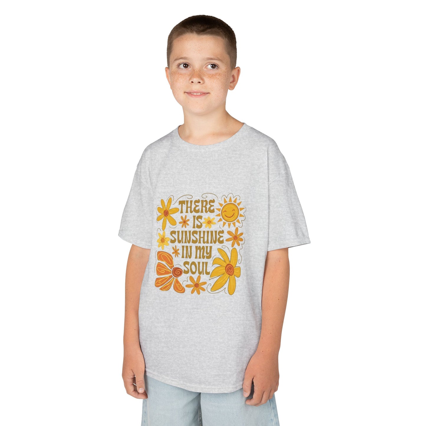 Kids T-Shirt — "There Is Sunshine In My Soul" Retro Floral Tee